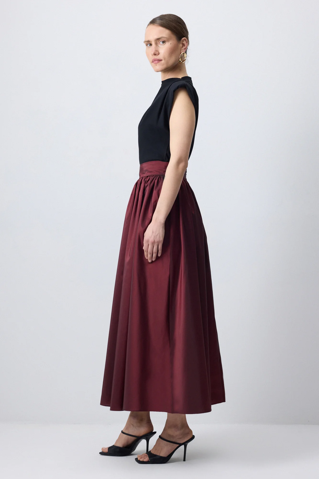TAFFETA SKIRT WITH PLEATED WAIST - Image 5