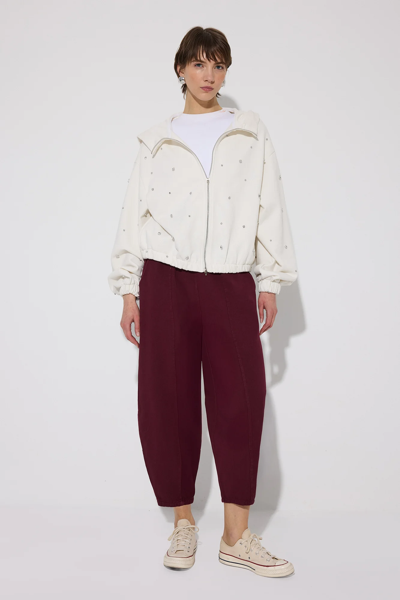 GABARDINE BALLOON PANTS WITH ELASTIC WAISTBAND - Image 2