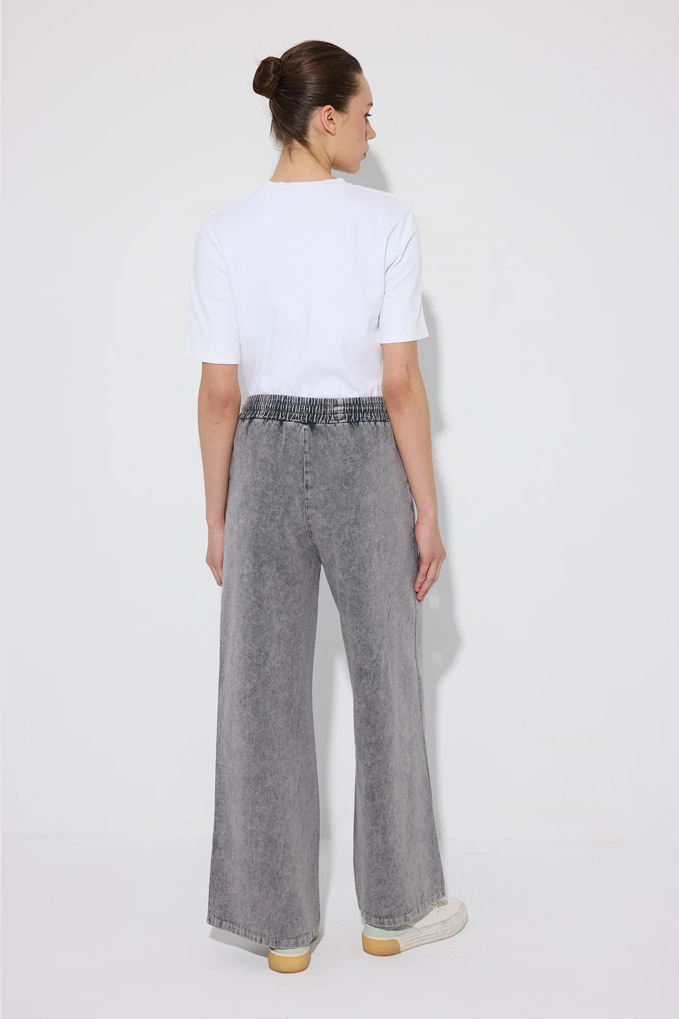WIDE-LEG DENIM PANTS WITH ELASTIC WAISTBAND - Image 5