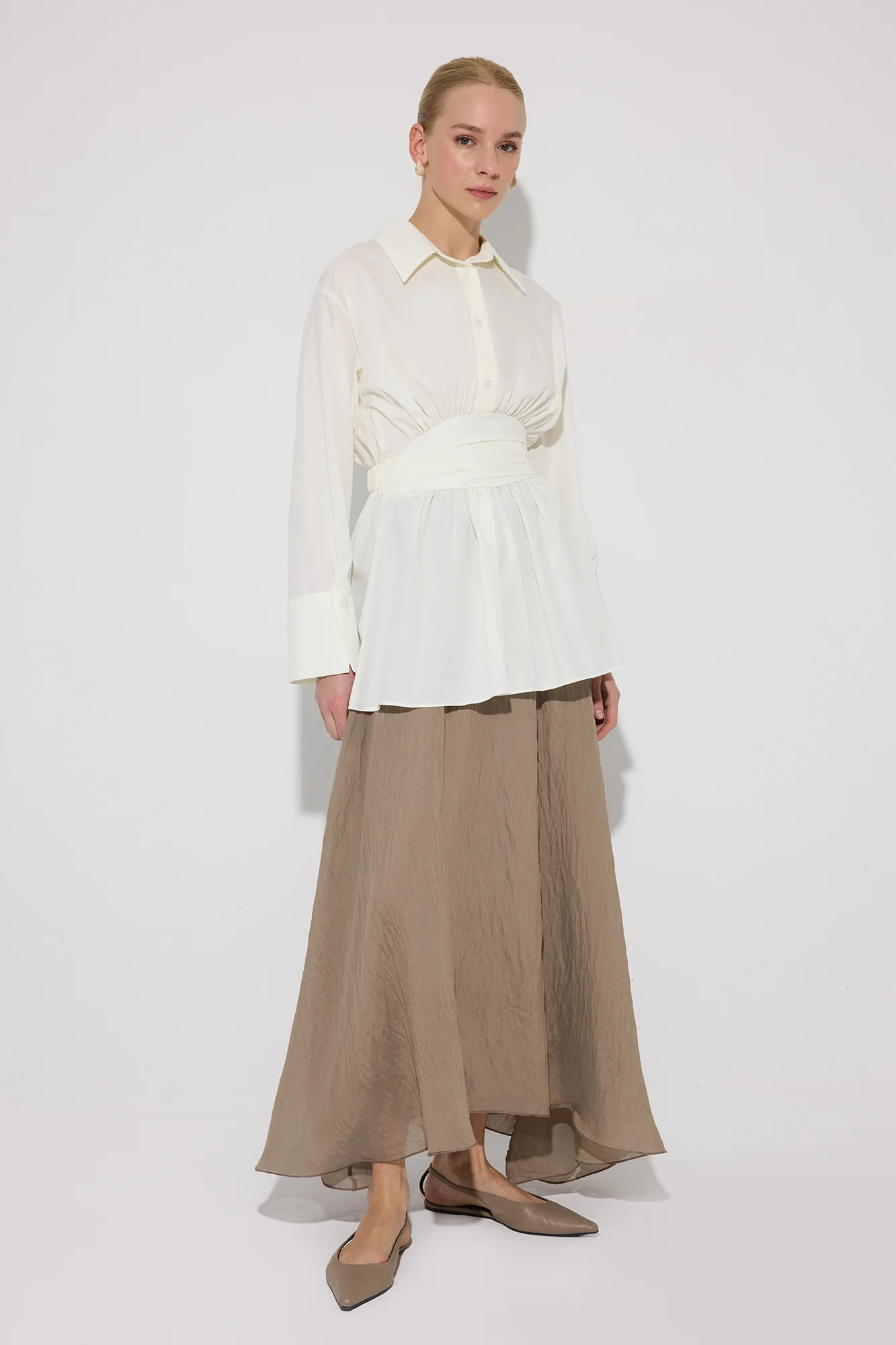 PEPLUM TUNIC WITH CORSET AT THE WAIST - Image 3