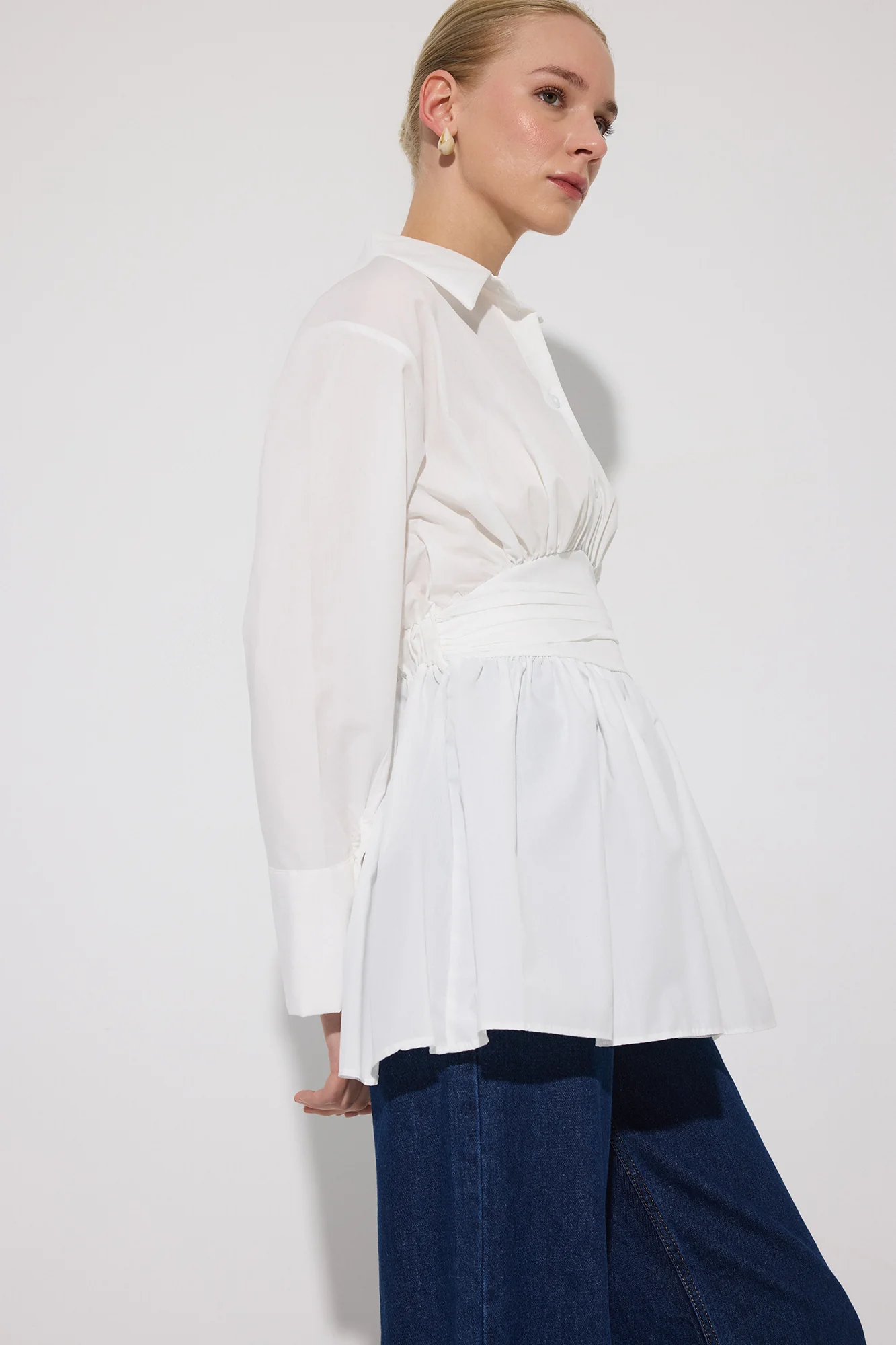 PEPLUM TUNIC WITH CORSET AT THE WAIST - Image 3