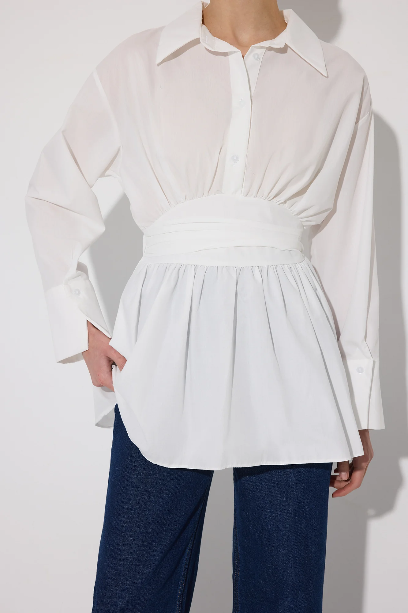 PEPLUM TUNIC WITH CORSET AT THE WAIST - Image 5