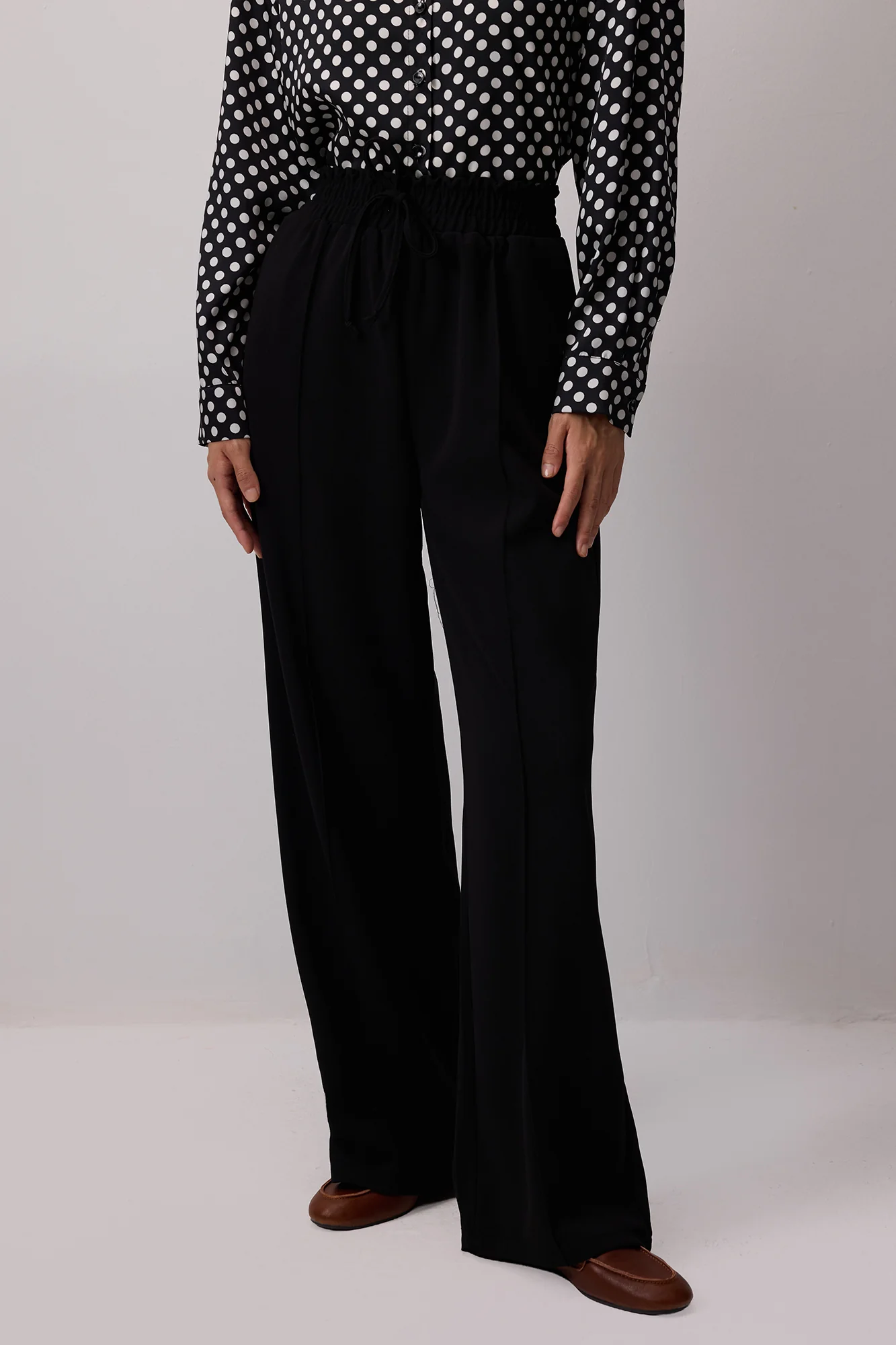 BELİ LASTİKLİ NERVÜRLÜ PANTOLON - Image 4