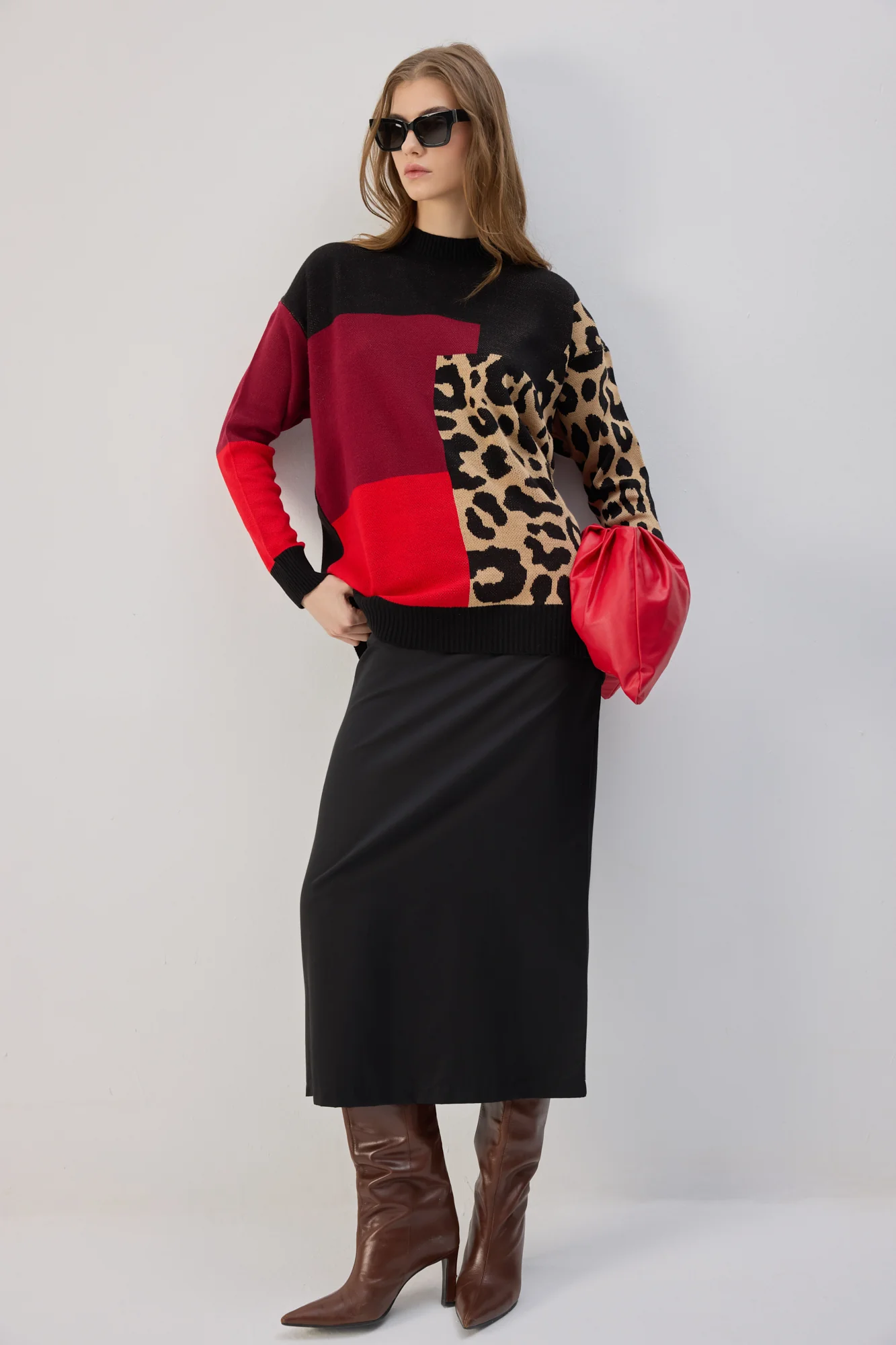 LEOPARD BLOCK PATTERNED KNITWEAR - Image 2