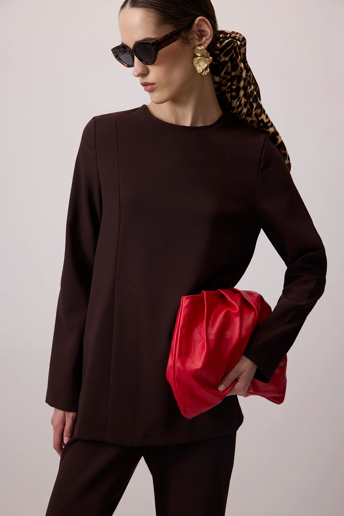CREPE TUNIC WITH POCKETS