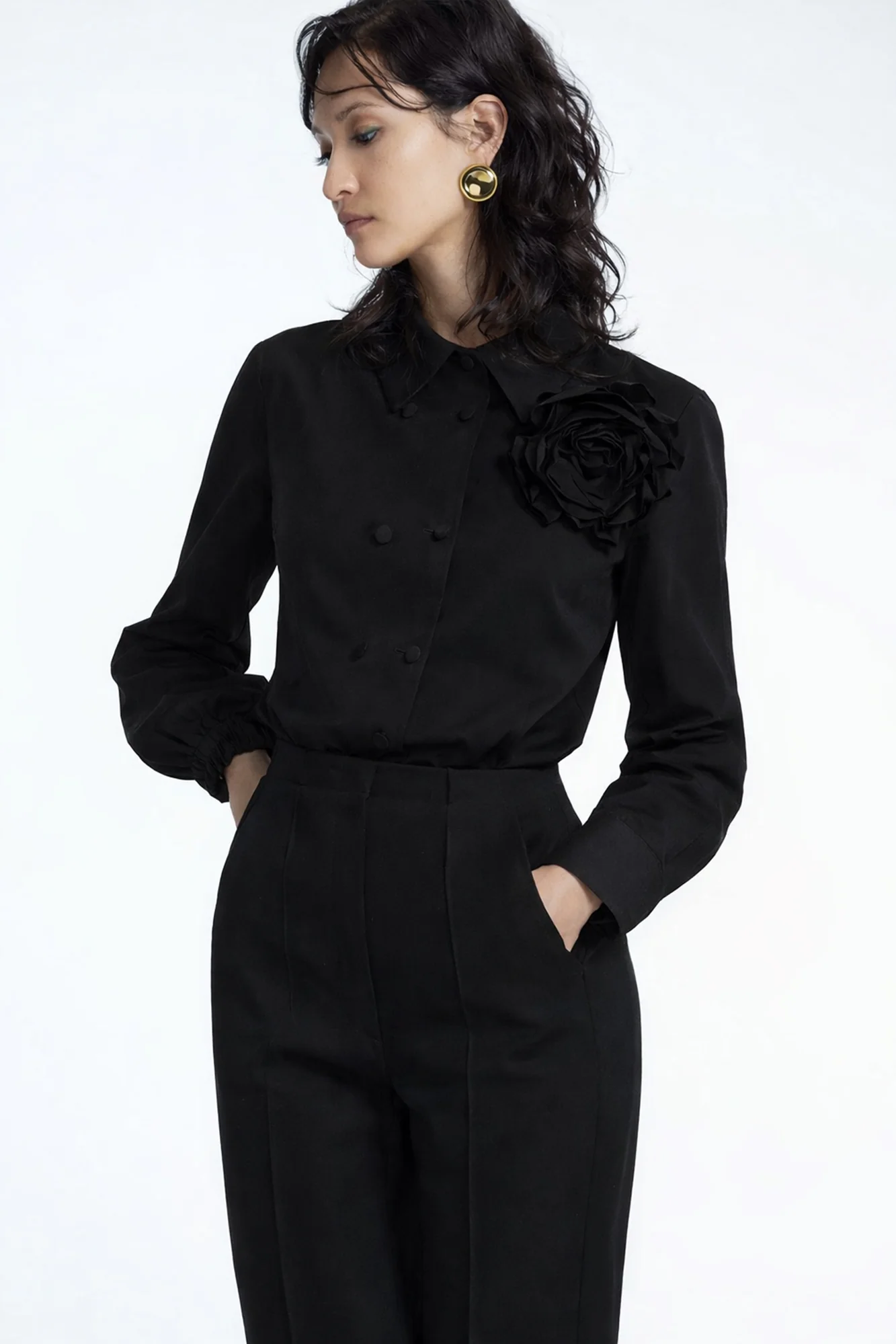 SHIRT BODYSUIT WITH FLORAL ACCESSORIES - Image 2