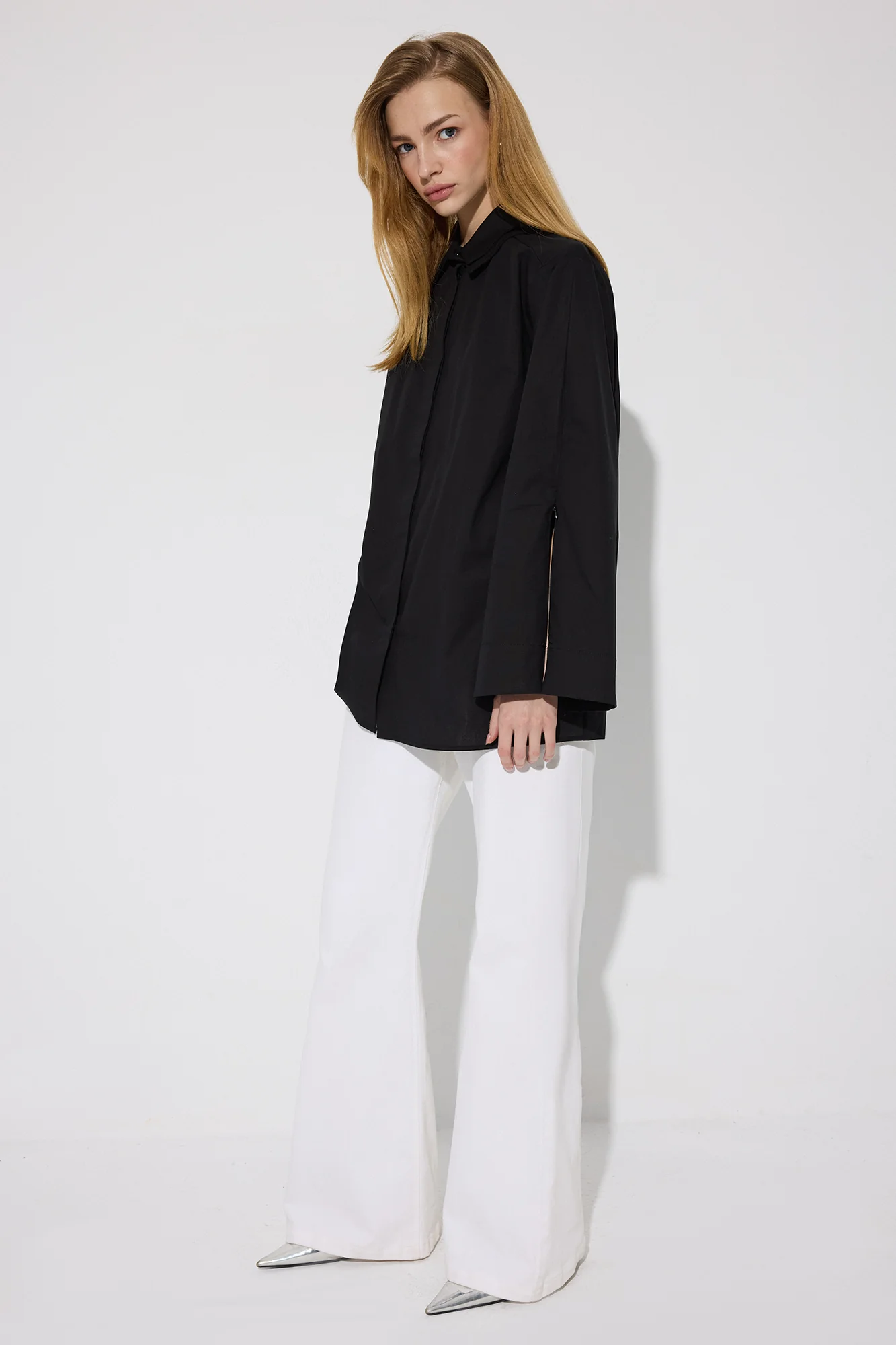 DOUBLE COLLAR ZIPPER DETAILED SHIRT - Image 2