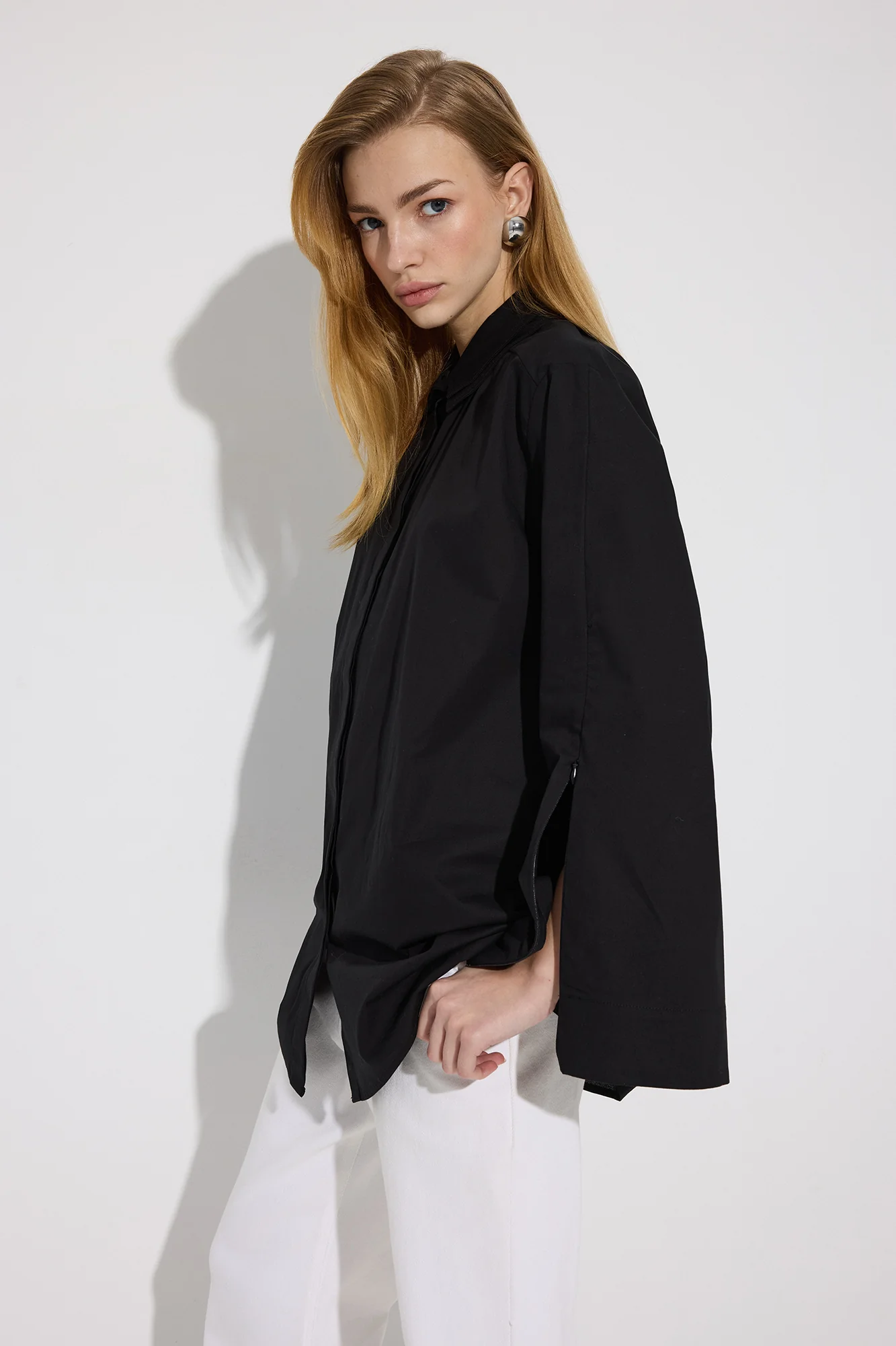 DOUBLE COLLAR ZIPPER DETAILED SHIRT - Image 4