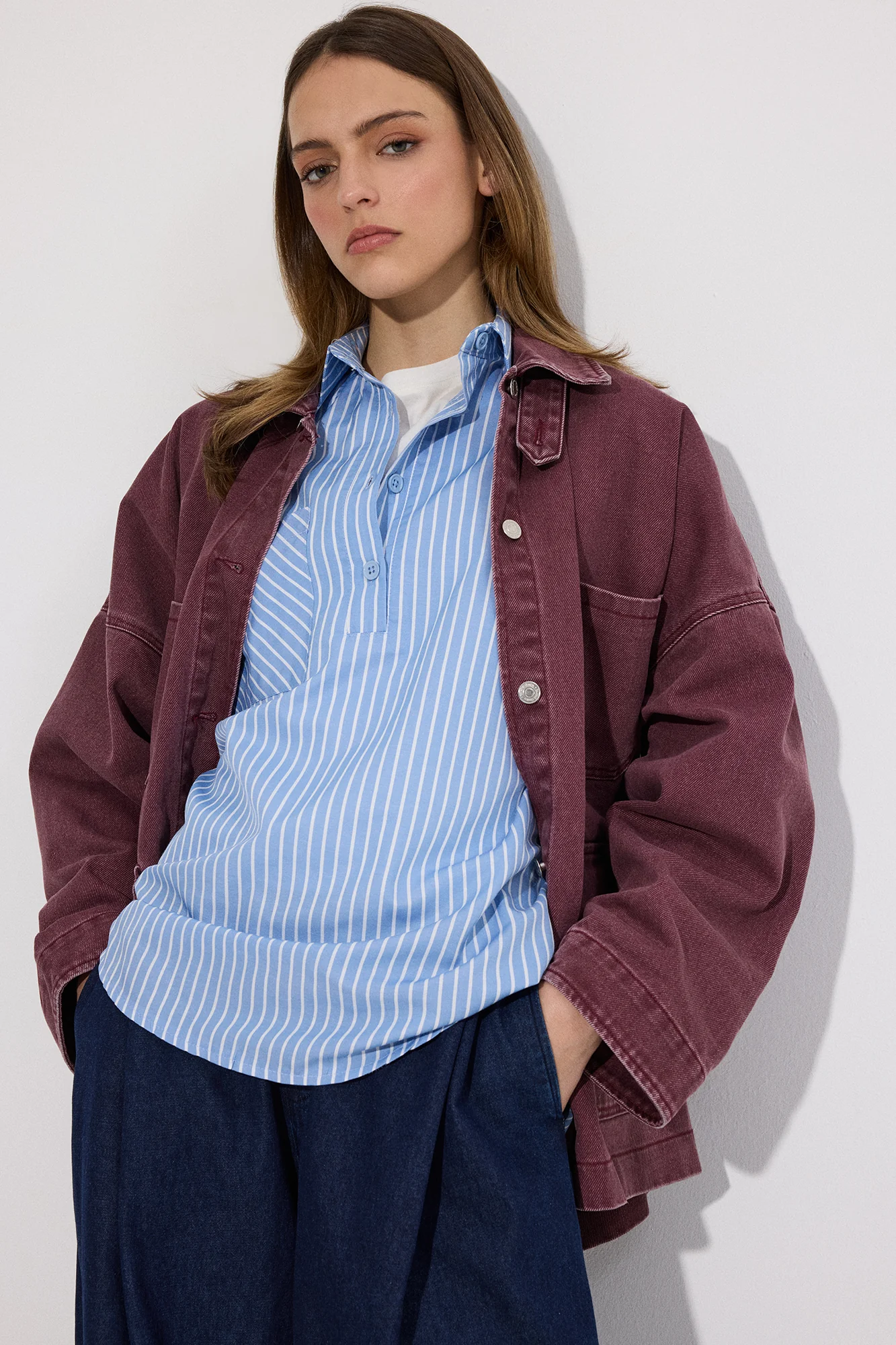 STRIPED POCKET DETAILED TUNIC