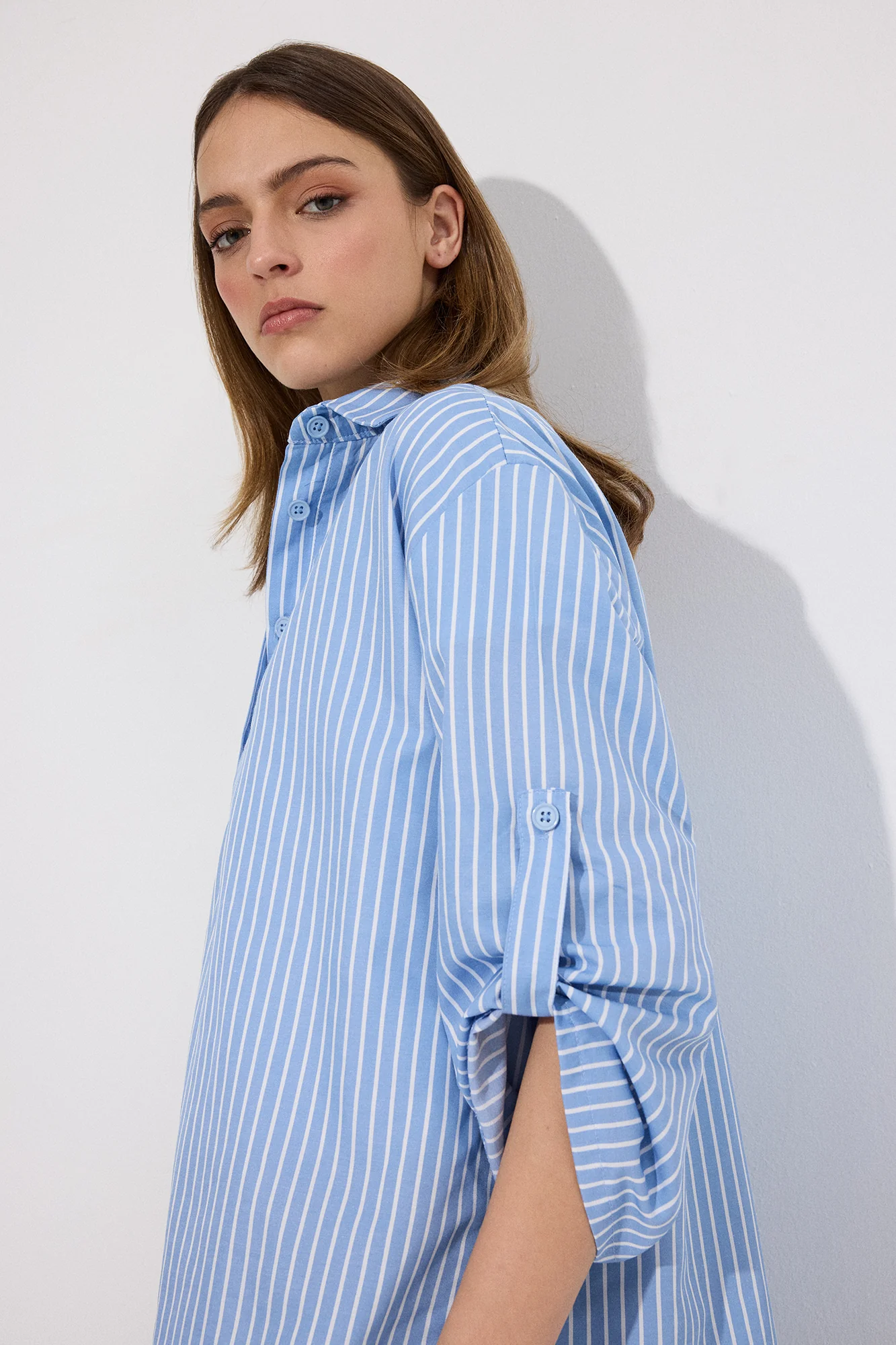 STRIPED POCKET DETAILED TUNIC - Image 2