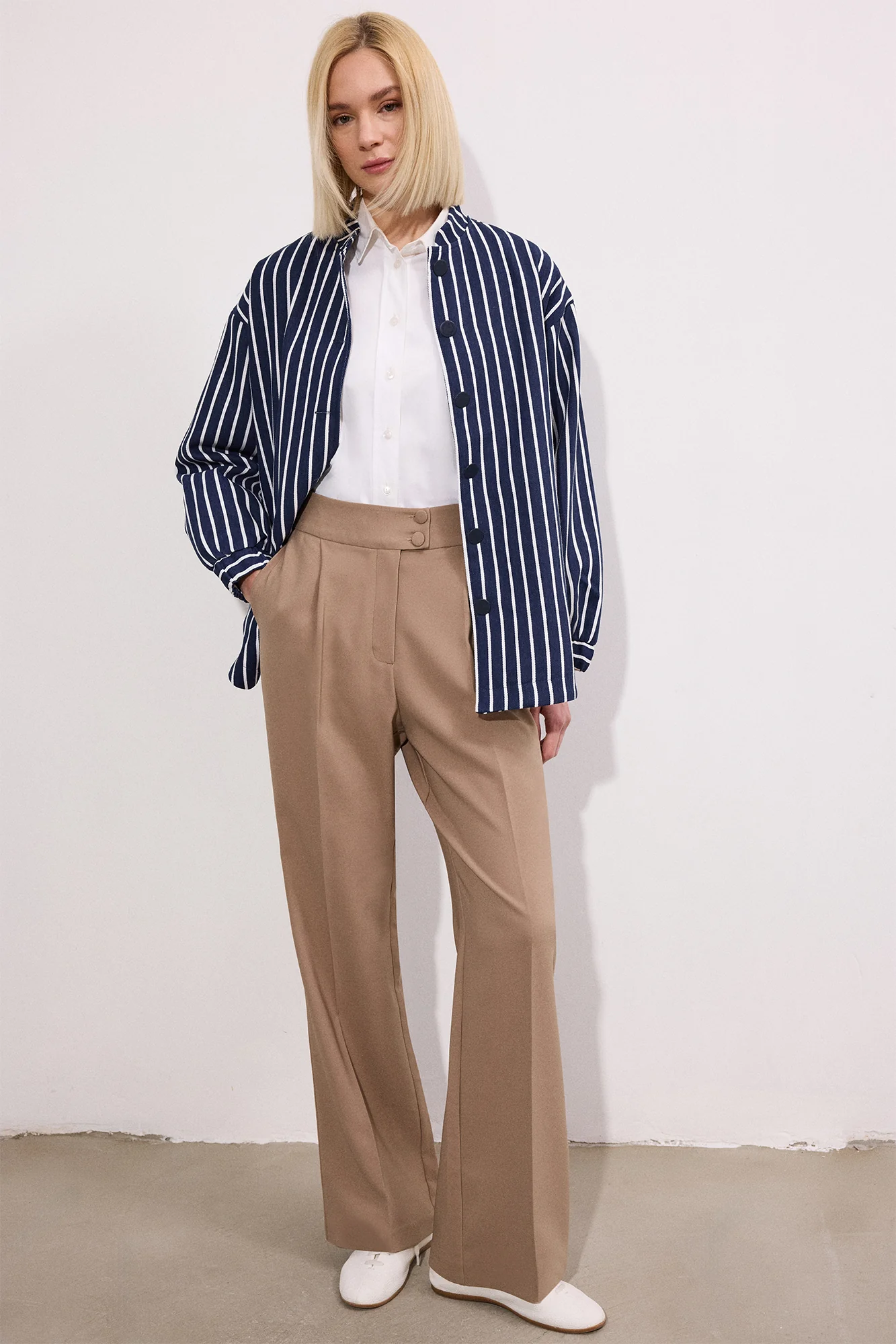STRİPED GABARDİNE JACKET