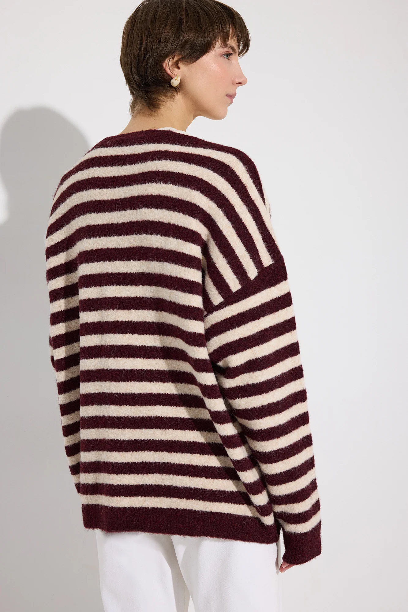 STRIPED OVERSIZE KNIT CARDIGAN - Image 4