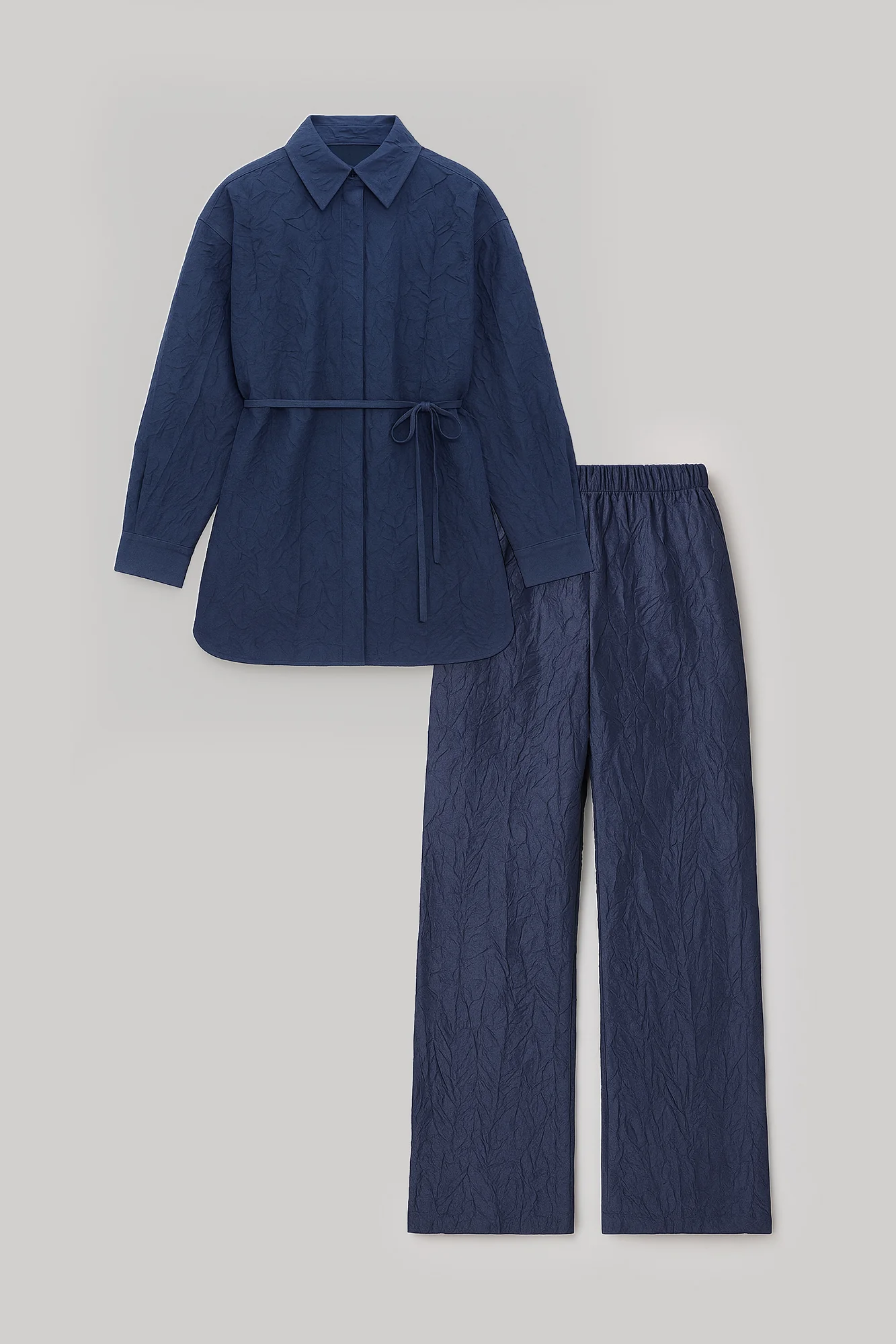 CRUSHED SHIRT TROUSER SET