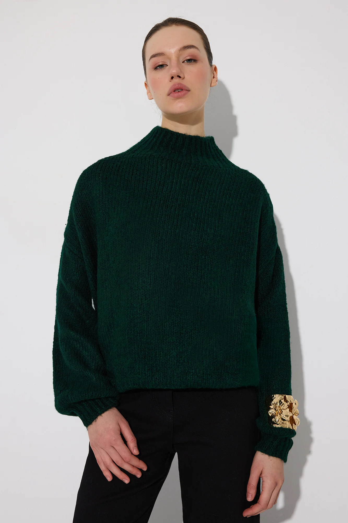 BALLOON SLEEVE KNITTED SWEATER - Image 2
