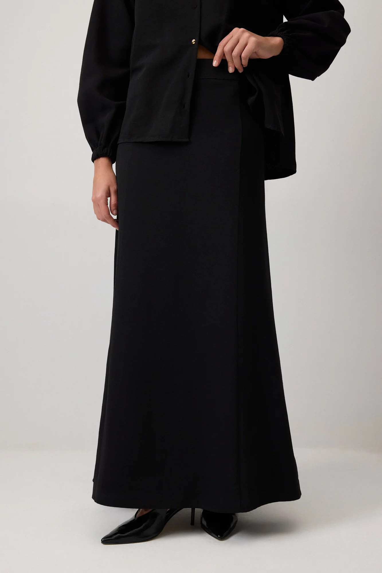 TEXTURED BELTED SHIRT SKIRT SET - Image 7
