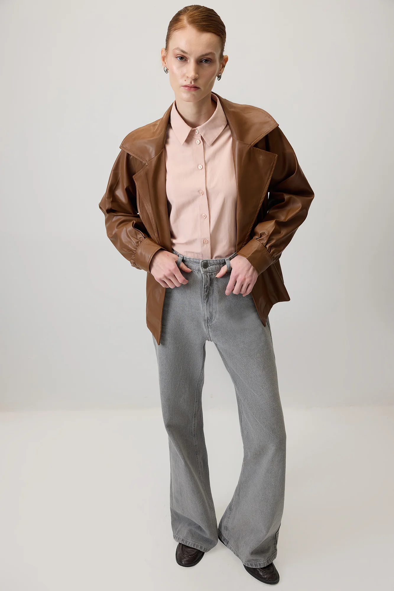 DOUBLE-BREASTED JACKET WITH ELASTIC WAIST