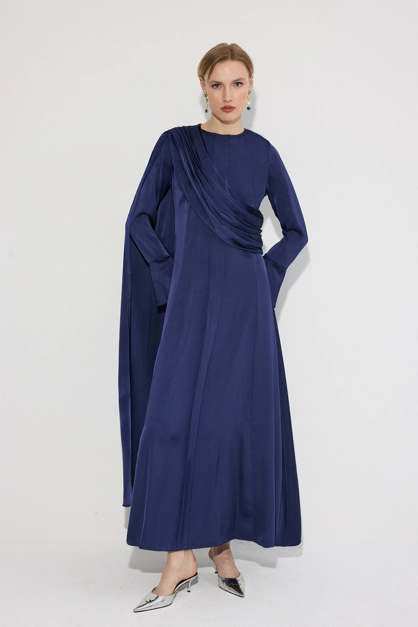 DRAPED SATIN SKIRT