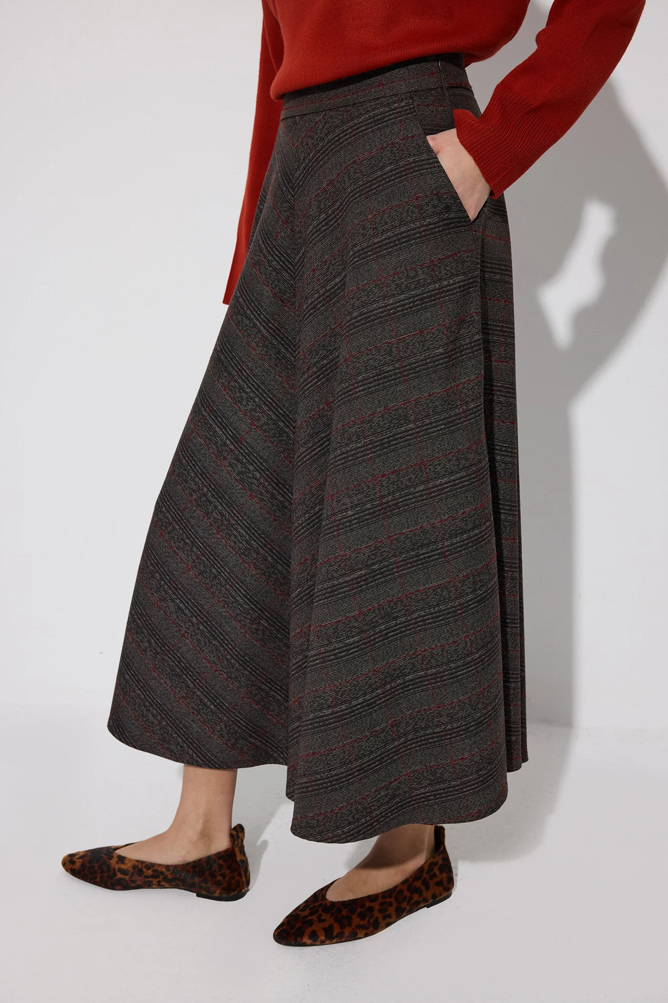 PLAID SKIRT WITH POCKETS - Image 3