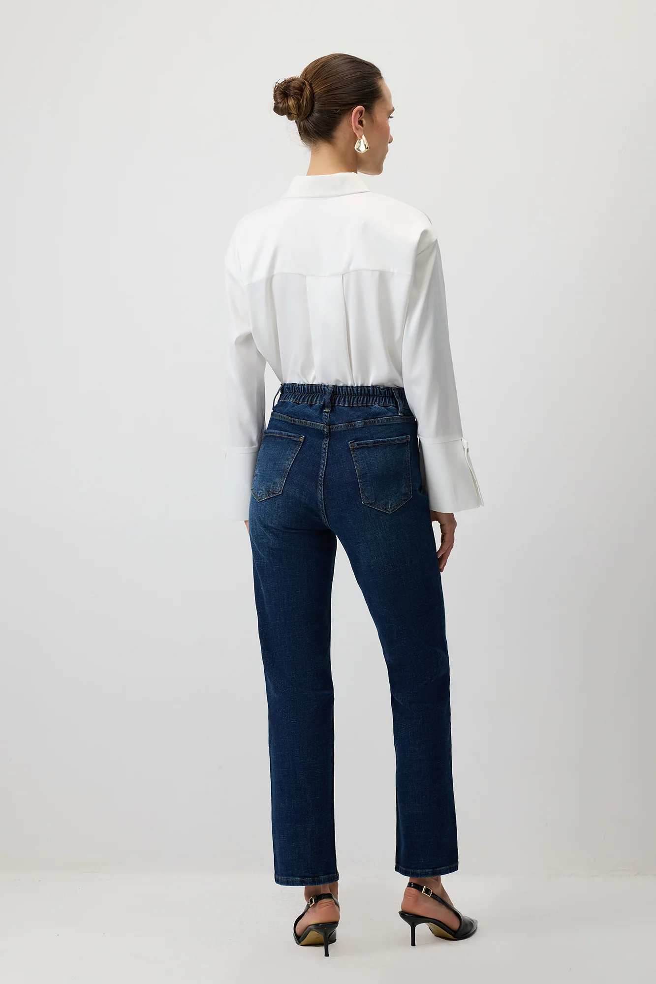 ELASTILATED WAIST DENIM TROUSERS - Image 6