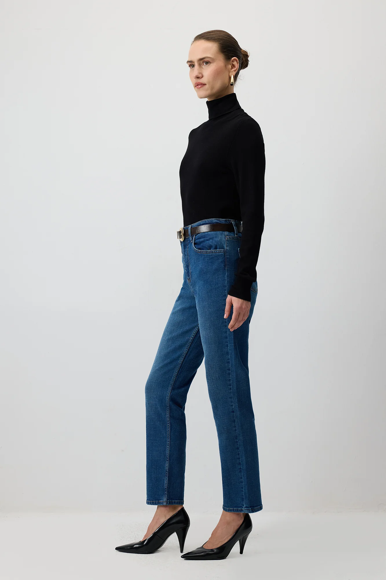 ELASTILATED WAIST DENIM TROUSERS - Image 4