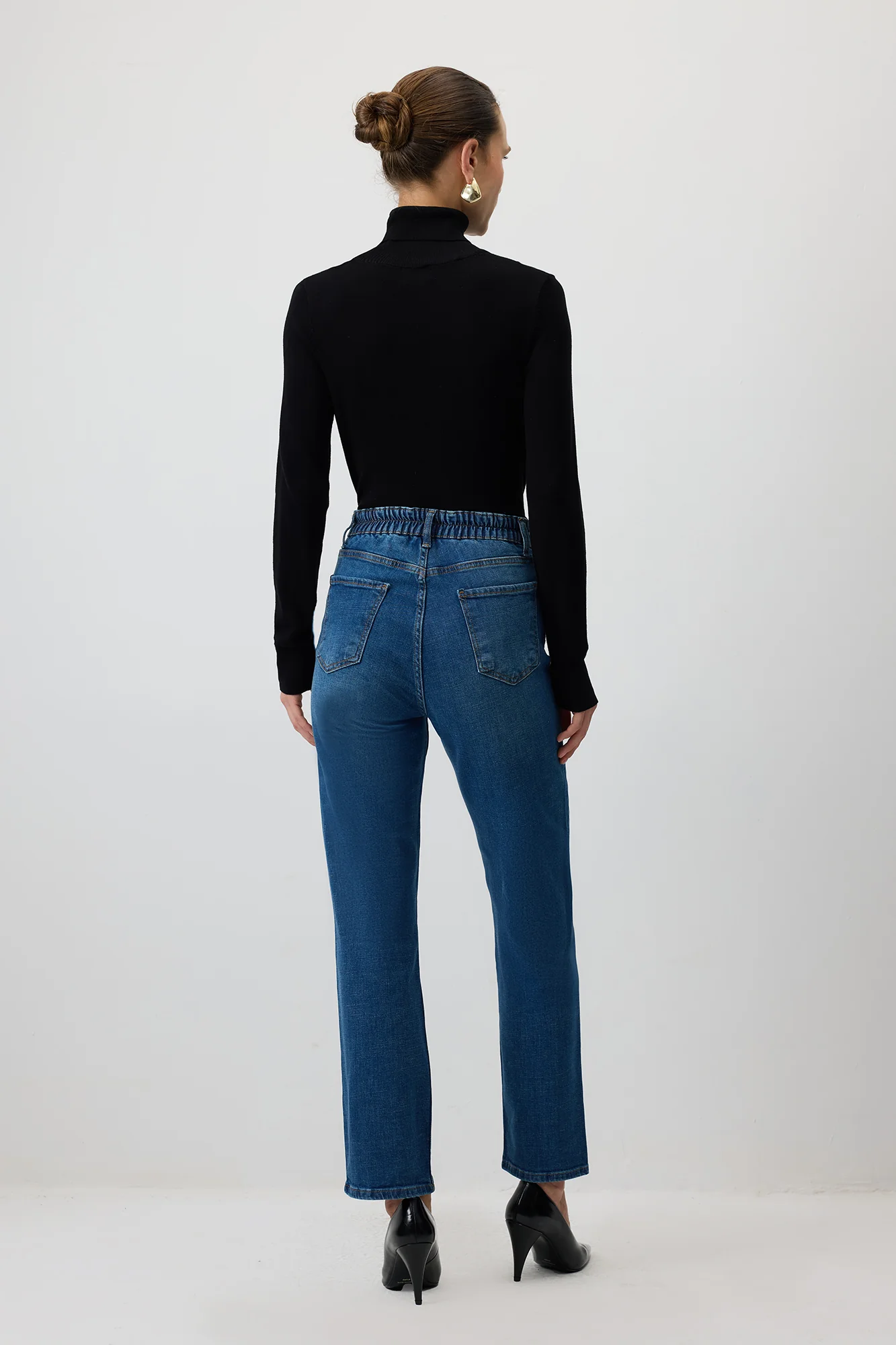 ELASTILATED WAIST DENIM TROUSERS - Image 5