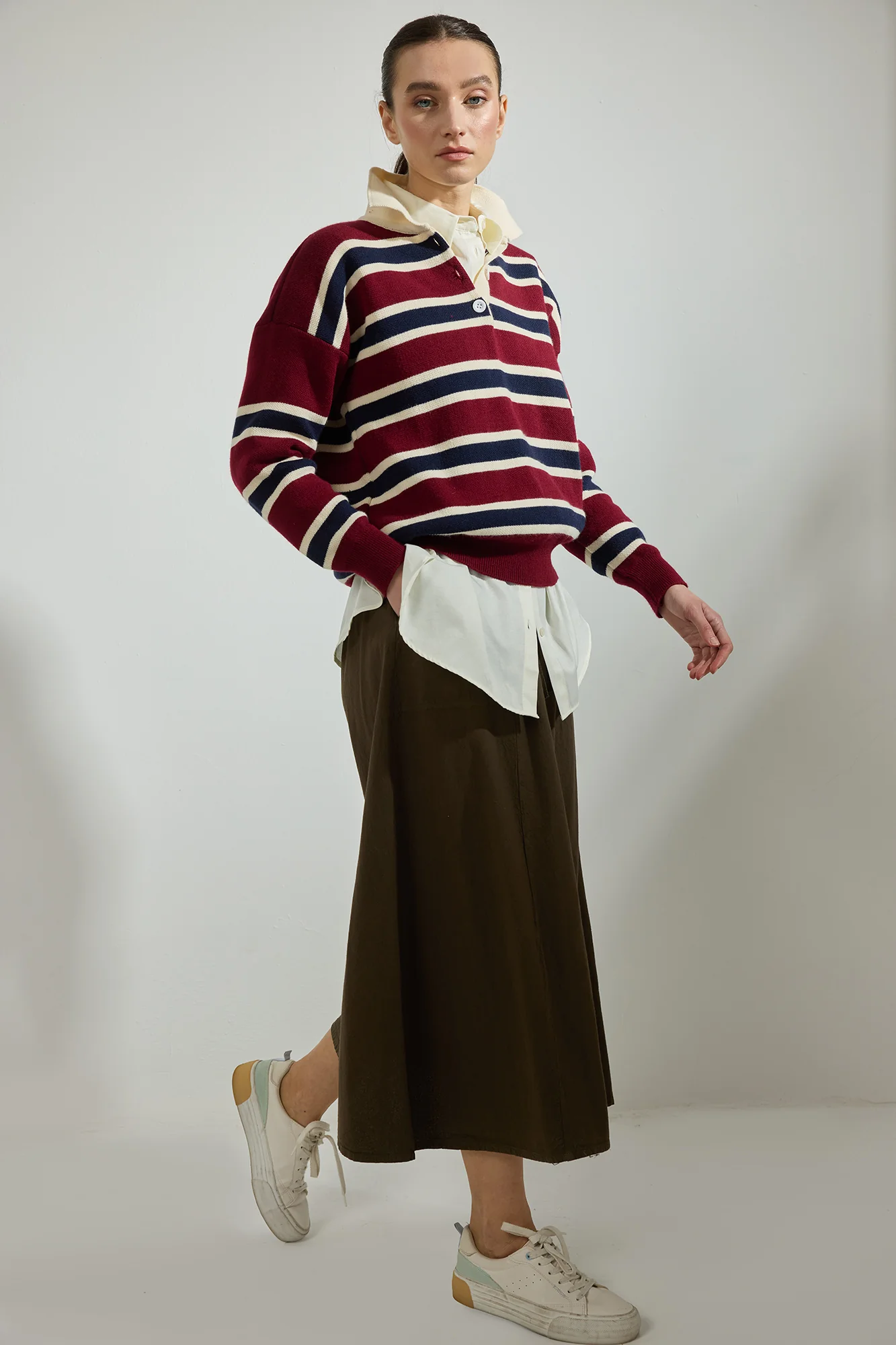 ELASTIC WAIST SKIRT WITH POCKETS - Image 2