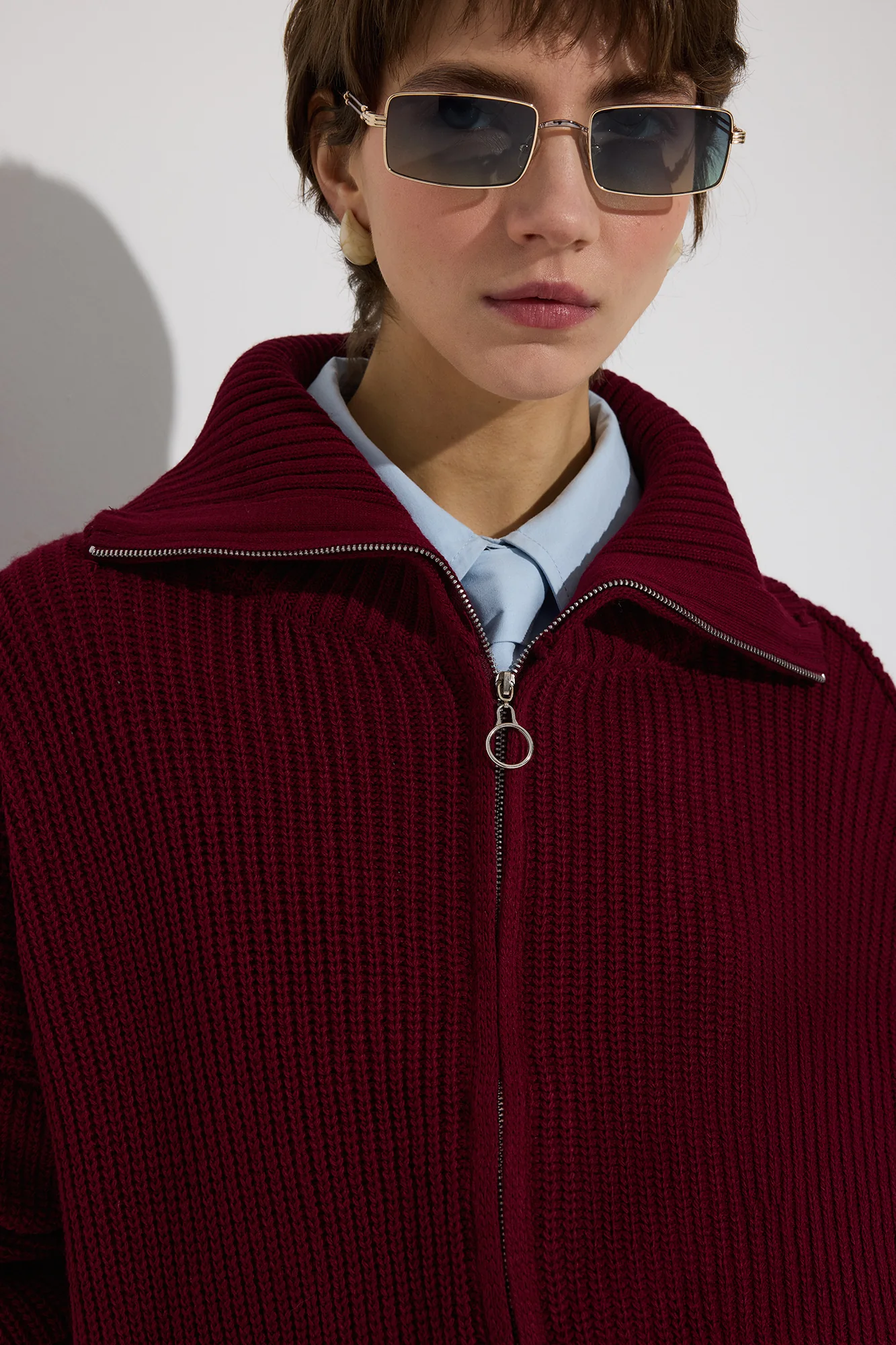 SHORT KNİTTED CARDİGAN WİTH ZİPPER - Image 6