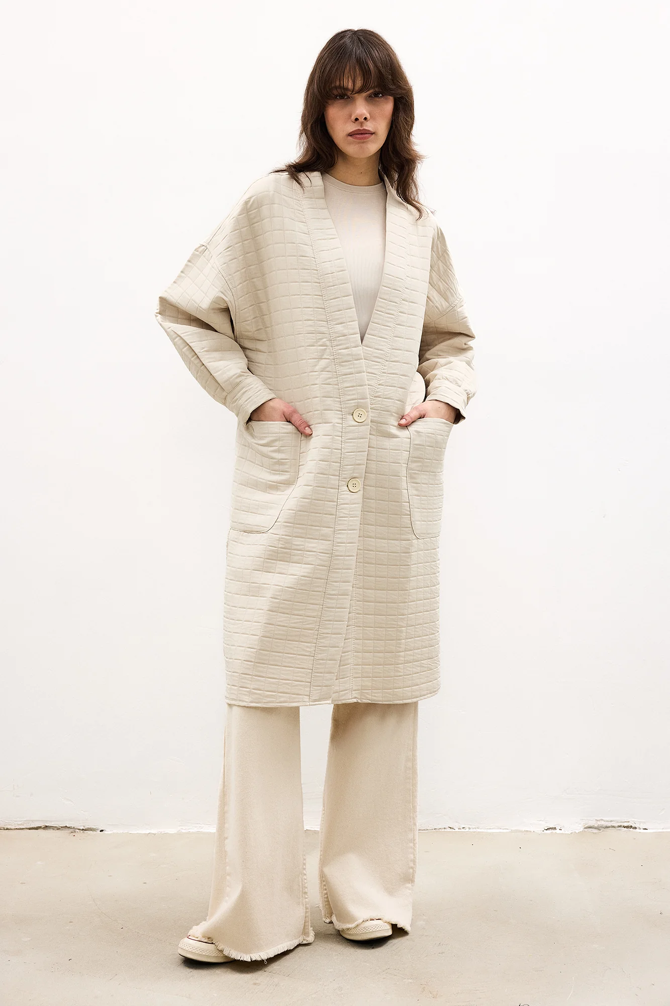 PATTERNED QUILTED KIMONO