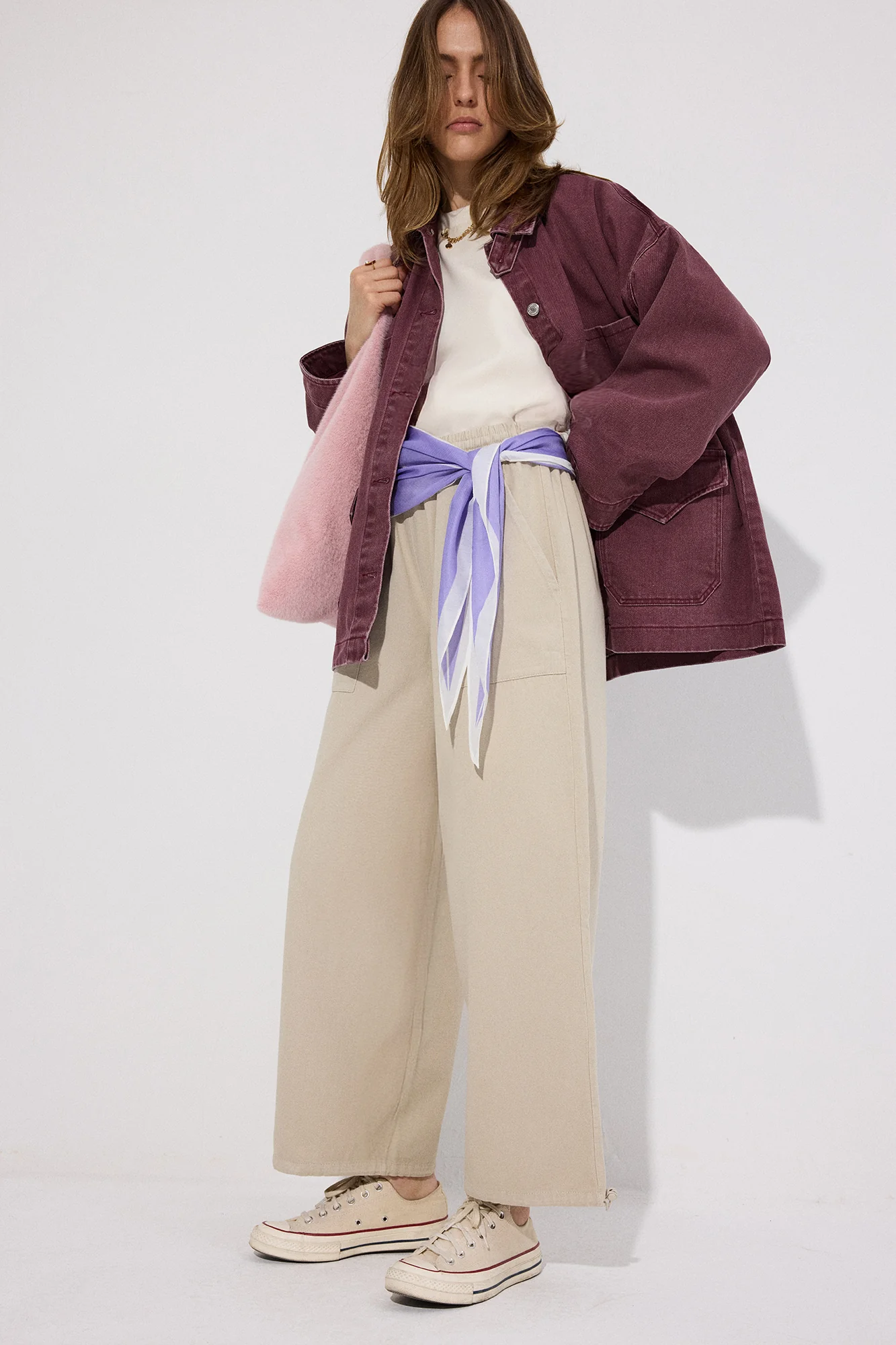 ELASTİC WAİST GABARDİNE TROUSERS - Image 2