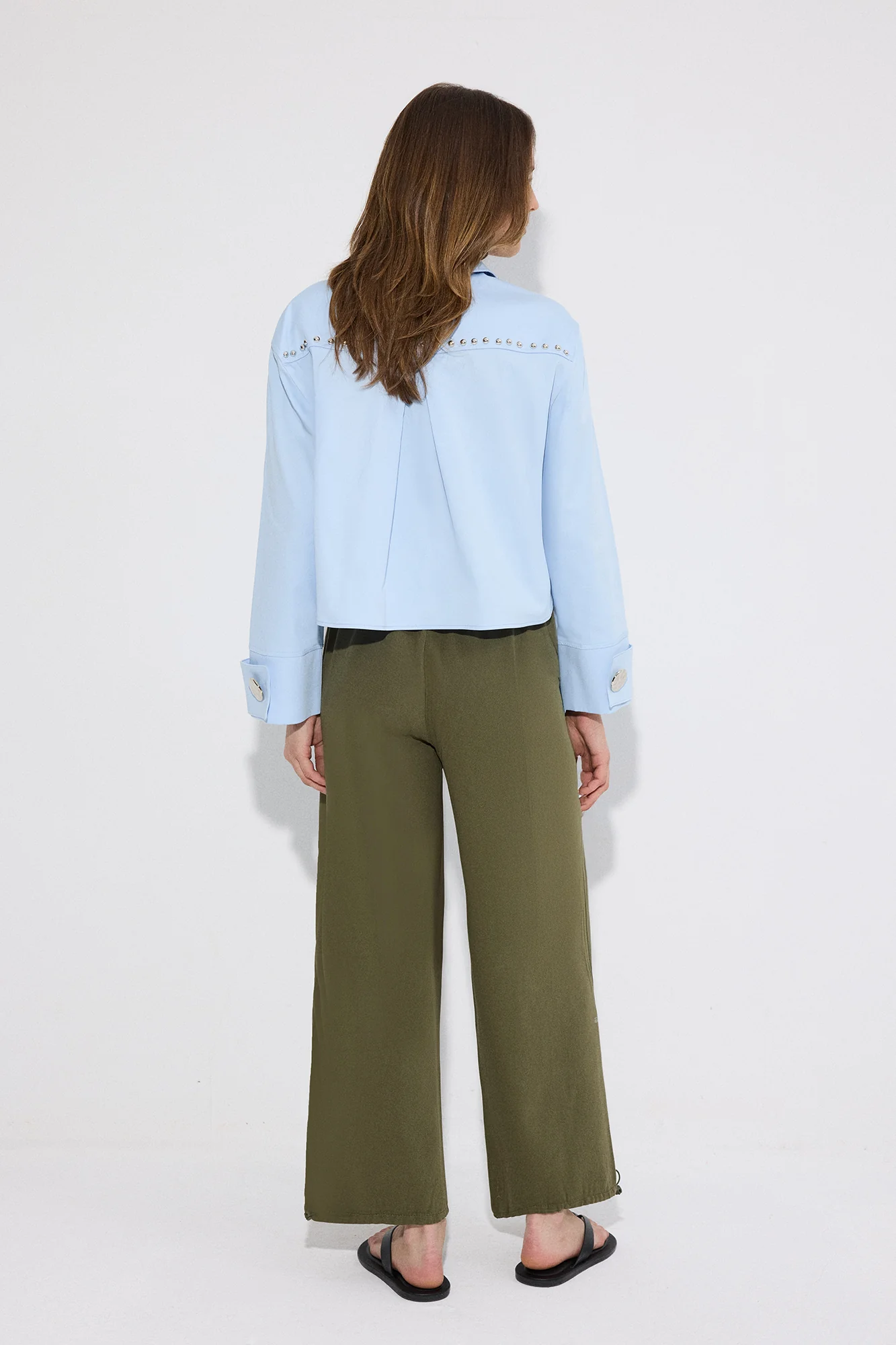 ELASTİC WAİST GABARDİNE TROUSERS - Image 5