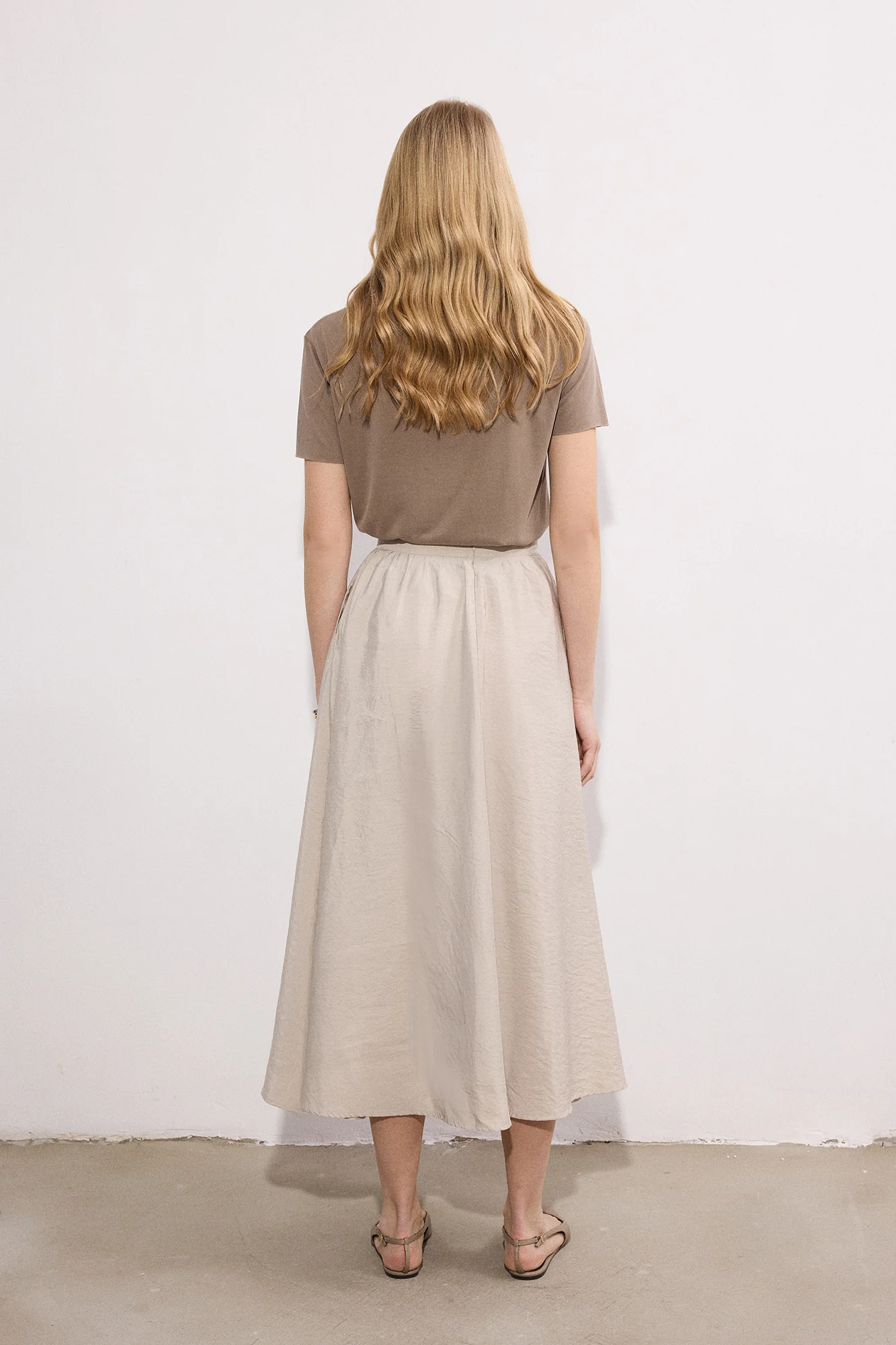 GOLD BUTTONED CUPRA SKIRT - Image 5