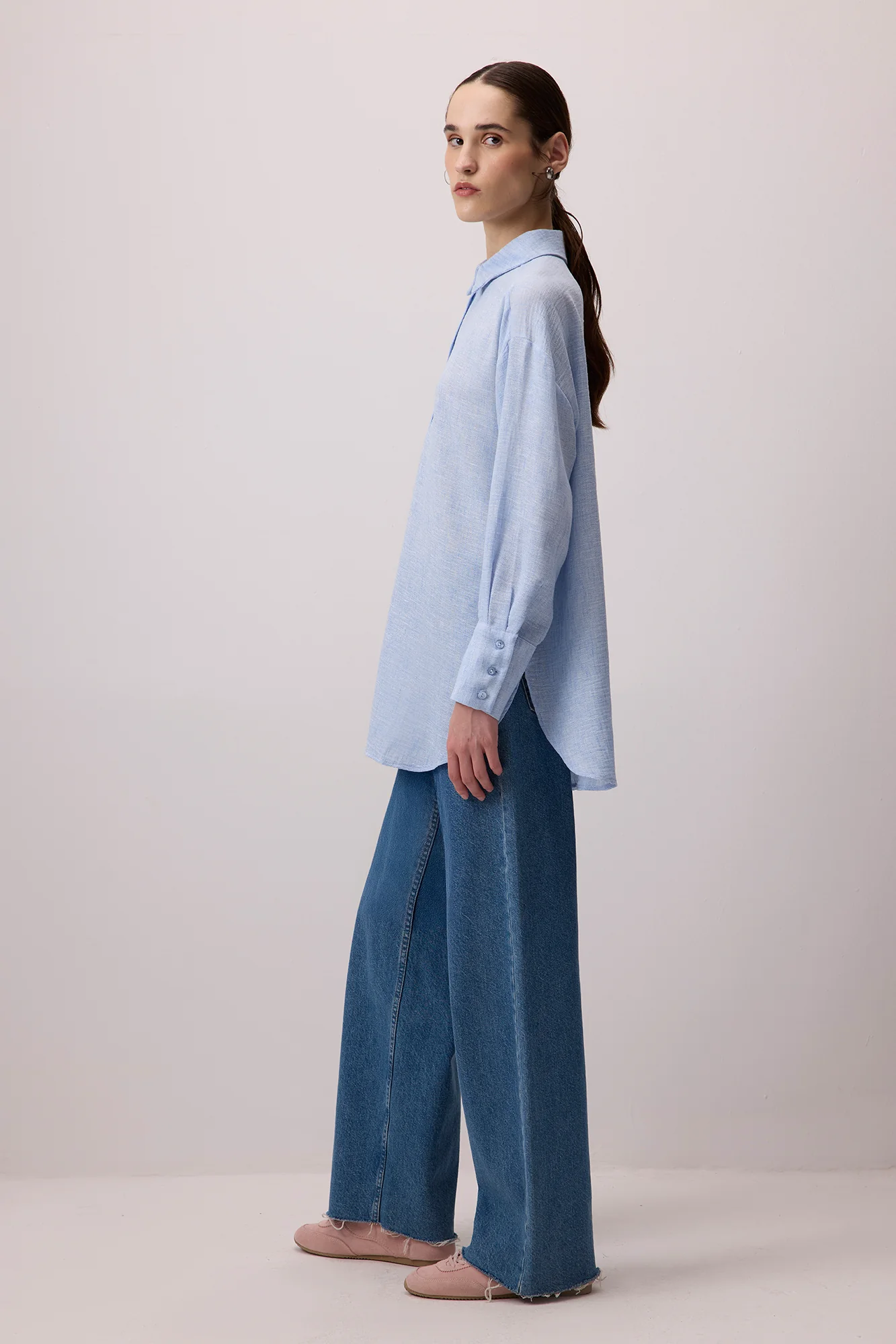 SHIRT COLLAR MELANGE TUNIC - Image 6