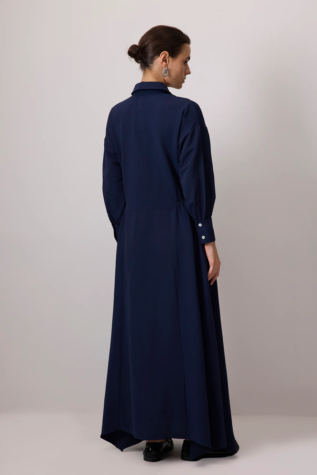 LINEN TEXTURED DRESS WITH SHELL BUTTON - Image 5