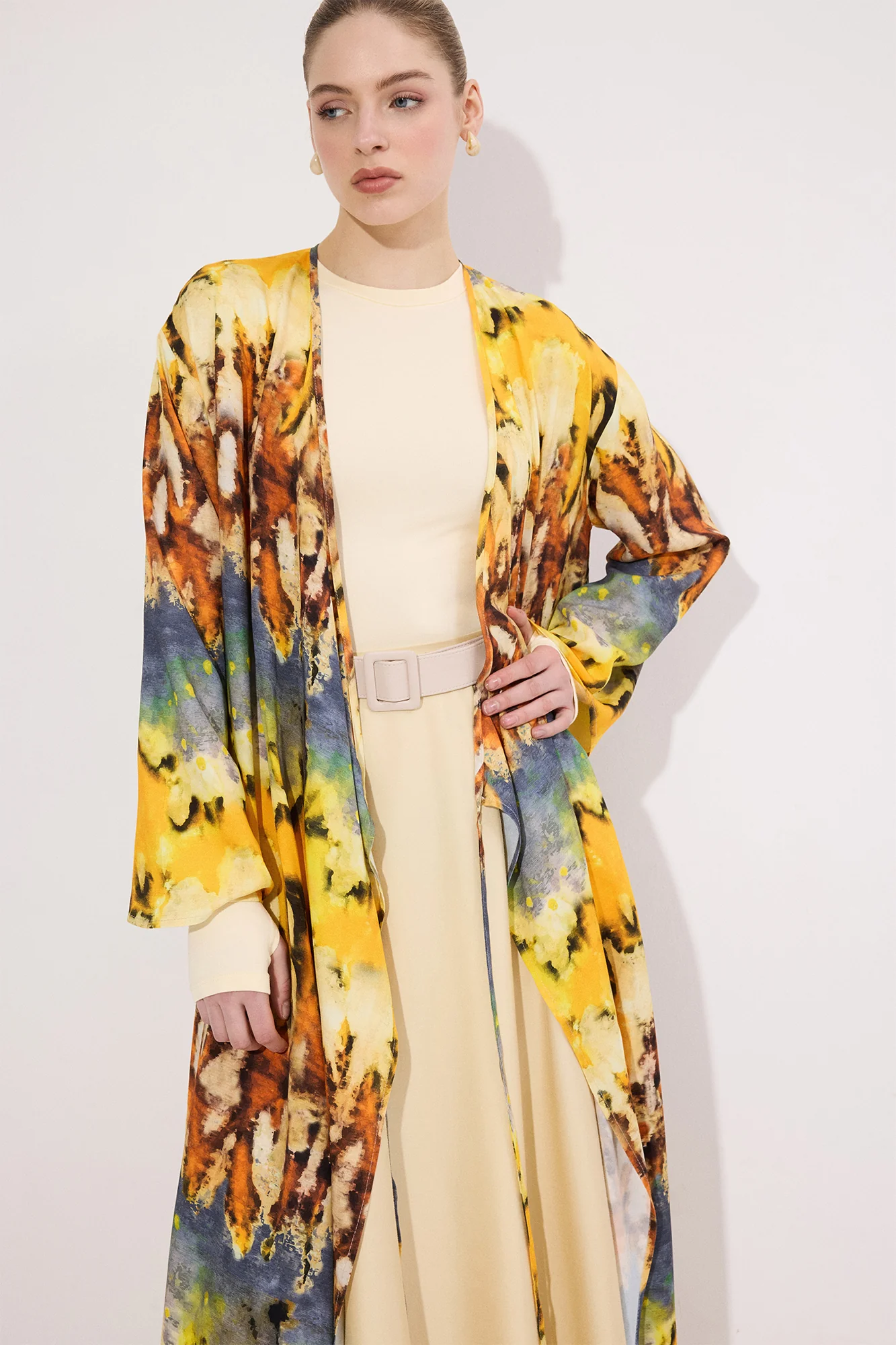 DOUBLE BREASTED PATTERNED KIMONO - Image 3