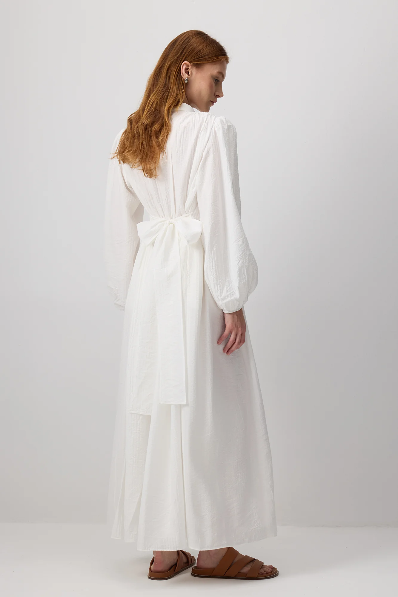 BELTED SHIRT COLLAR DRESS - Image 5