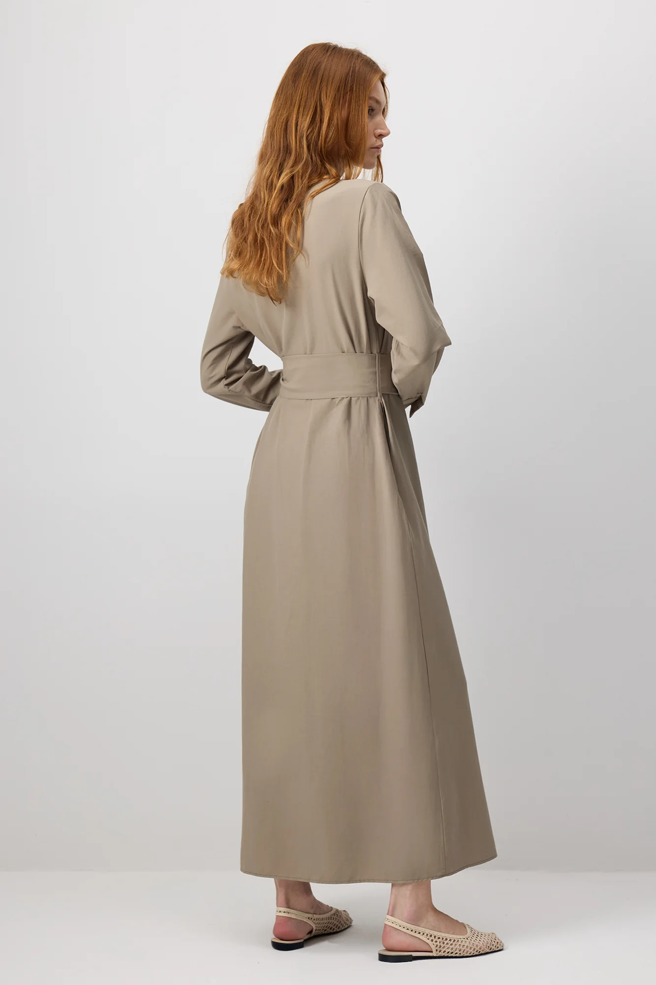 BELTED POPLIN SHIRT DRESS - Image 5