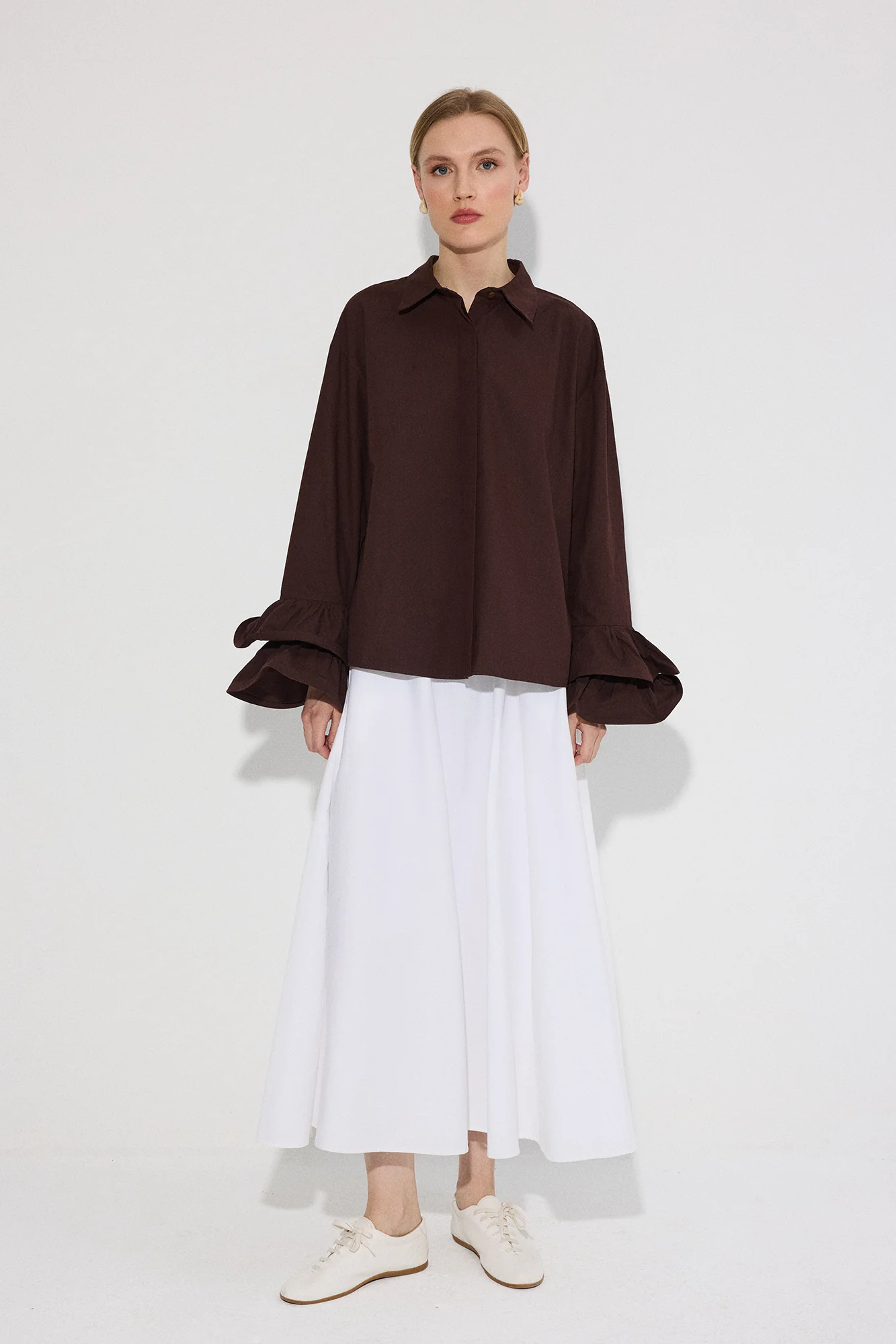 CUFF DETAIL POPLIN SHIRT