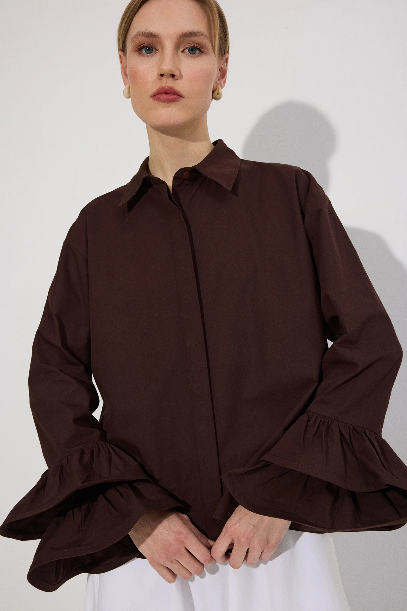 CUFF DETAIL POPLIN SHIRT - Image 2
