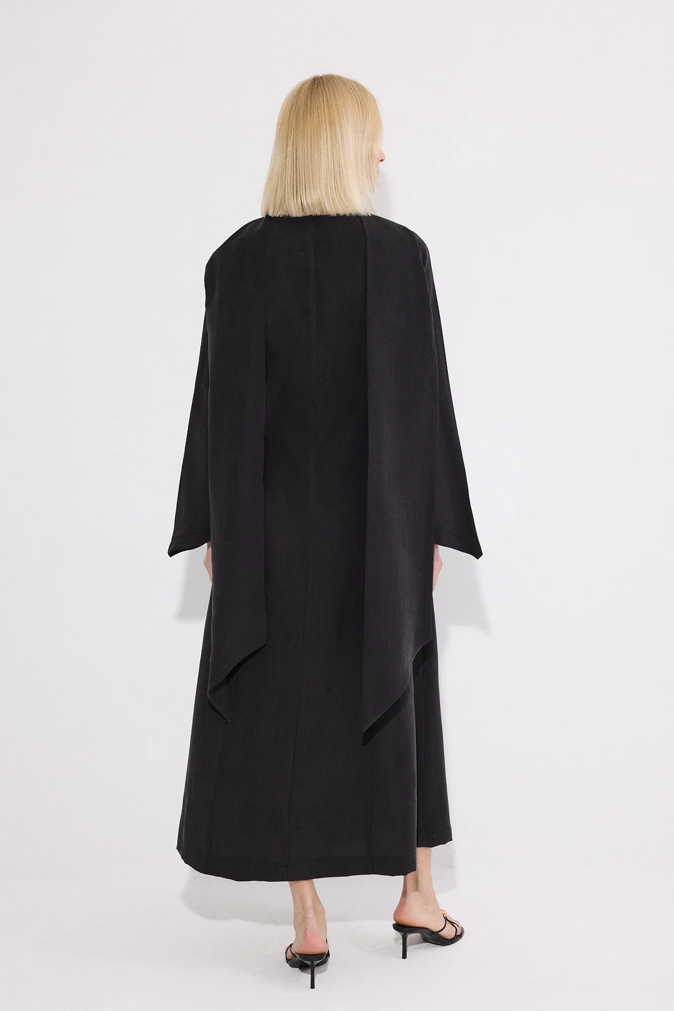 SHAWL COLLAR CUPRA DRESS - Image 5