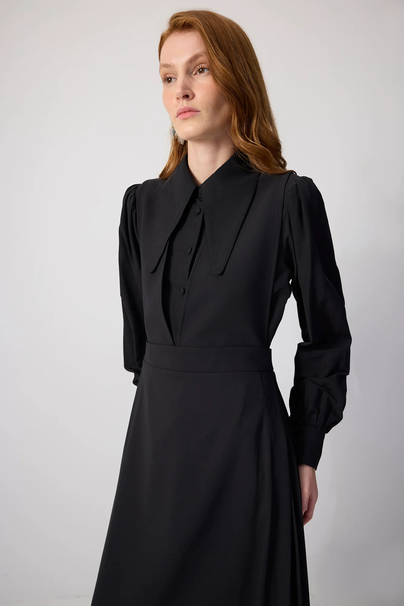 PLEAT DETAILED CREPE DRESS - Image 2