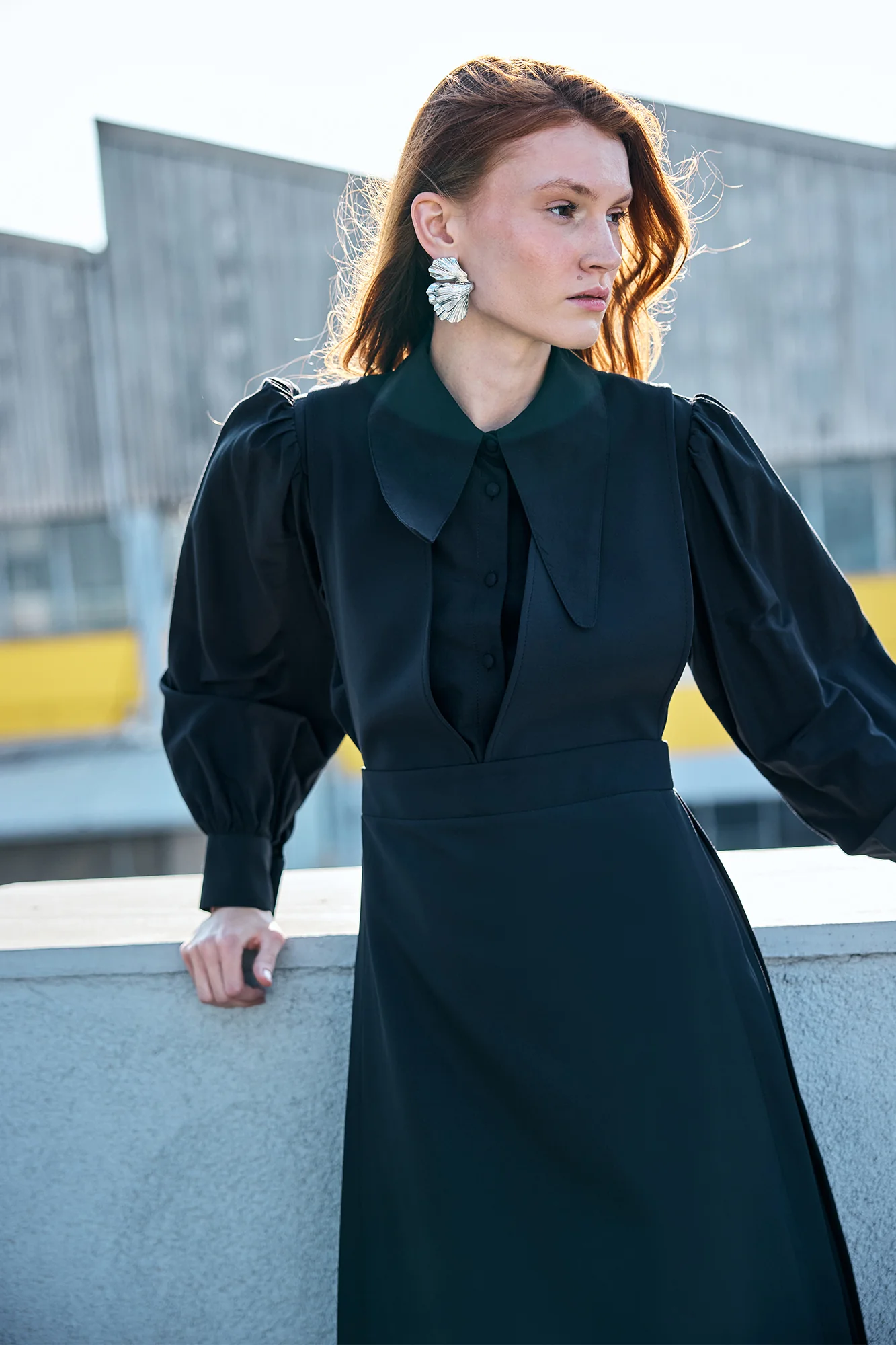 PLEAT DETAILED CREPE DRESS - Image 7