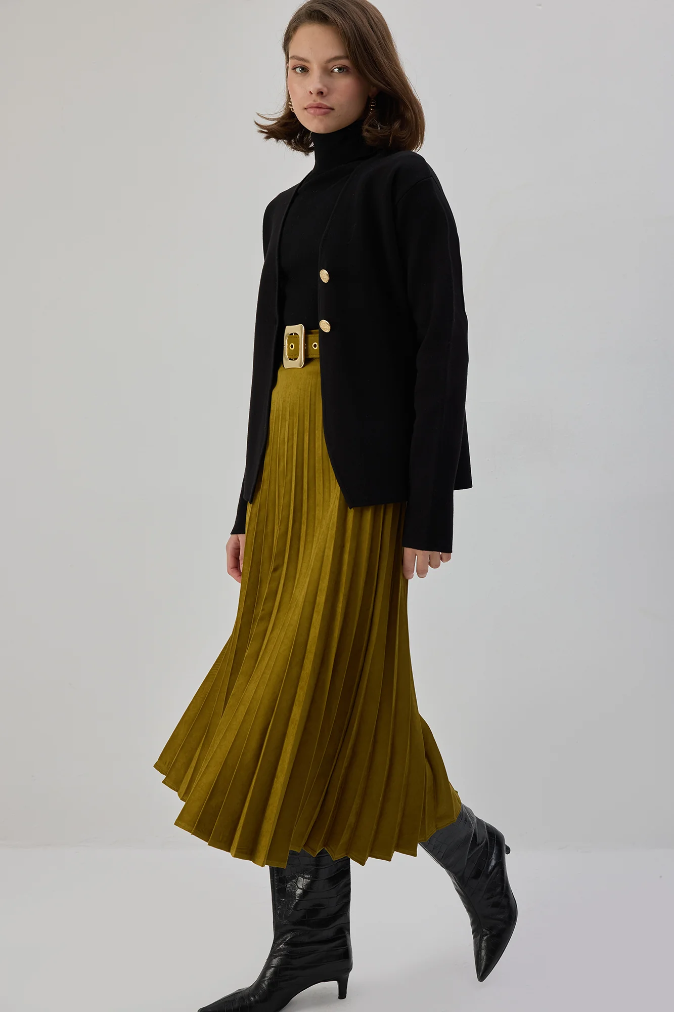 PLEATED SUEDE SKIRT - Image 2