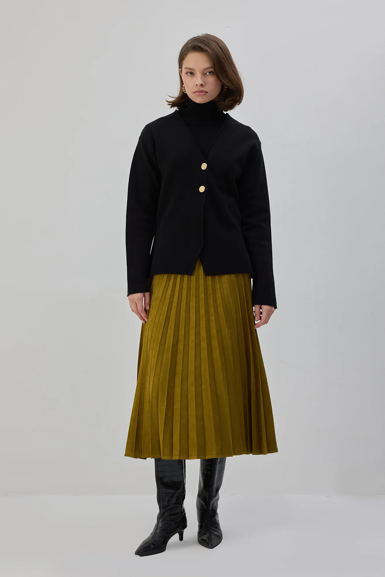 PLEATED SUEDE SKIRT - Image 5