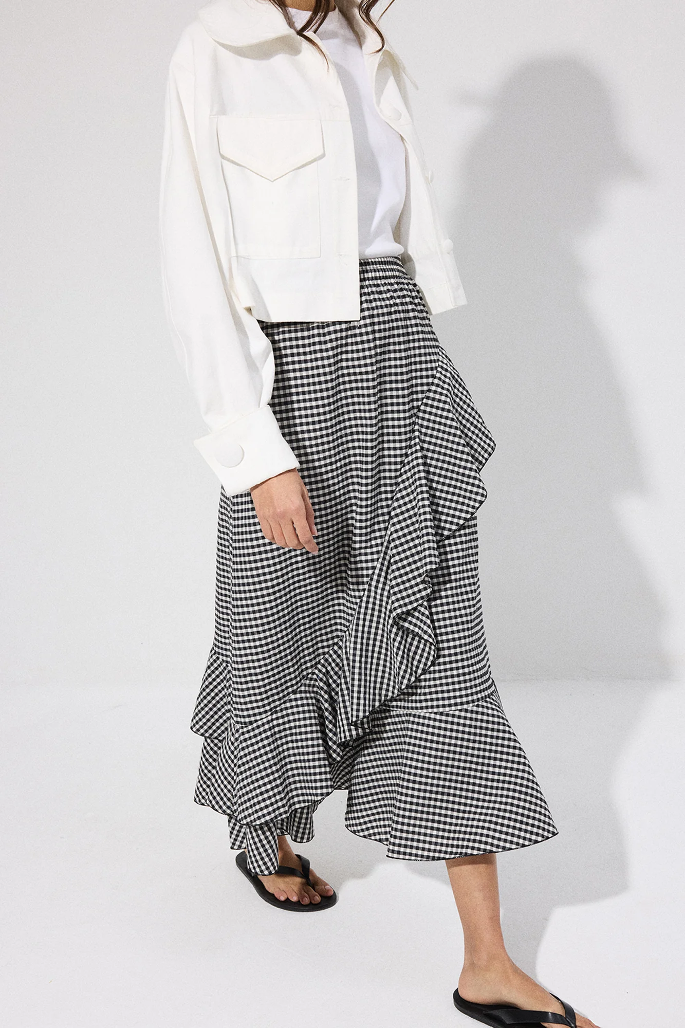 GINGHAM PLEATED SKIRT - Image 3
