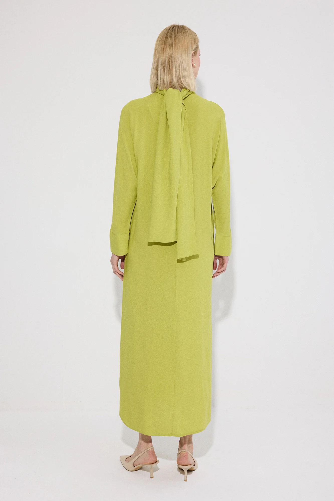 SHAWL COLLAR VİSCOSE DRESS - Image 6