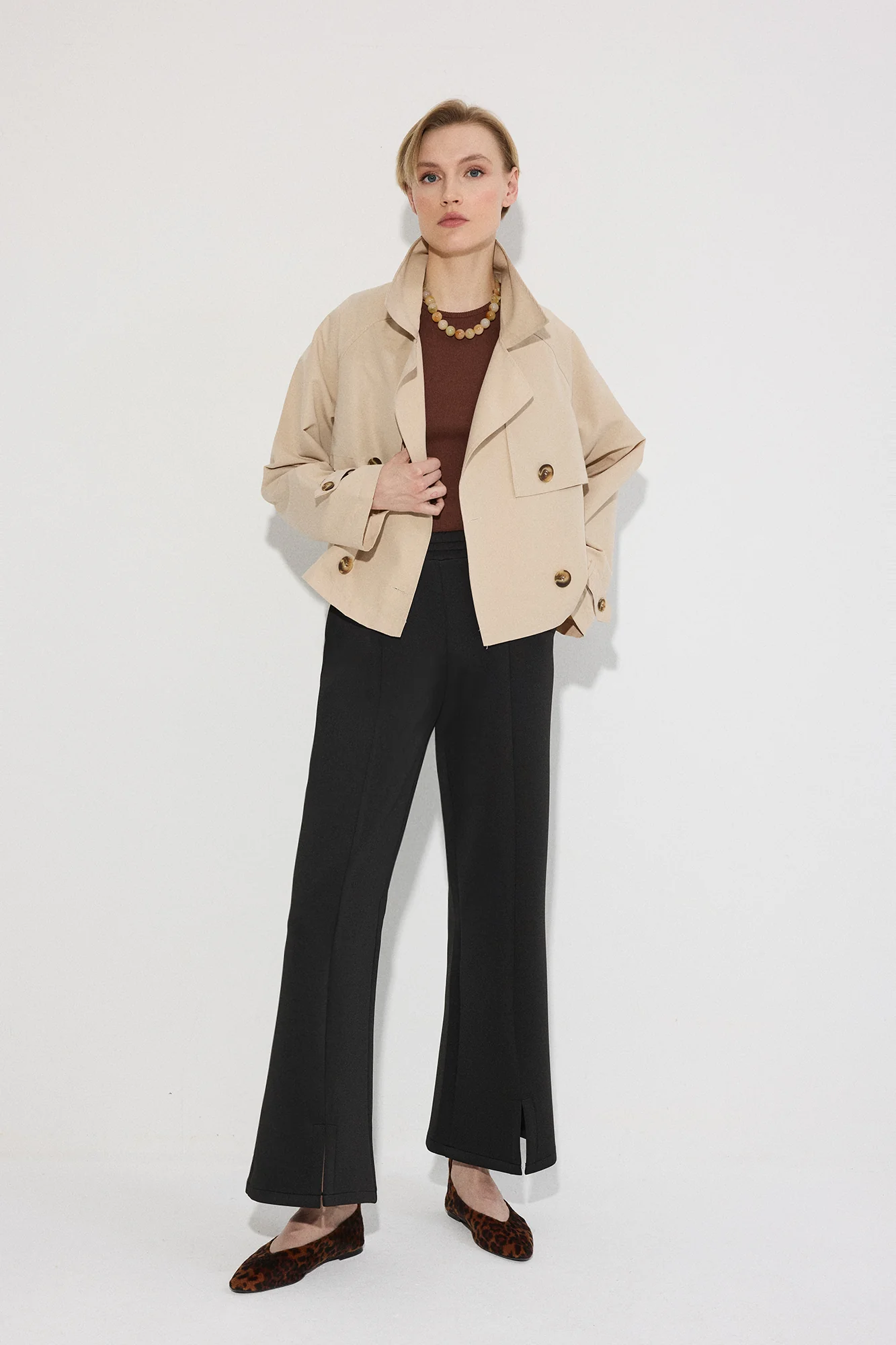 SLIT DETAILED SCUBA TROUSERS