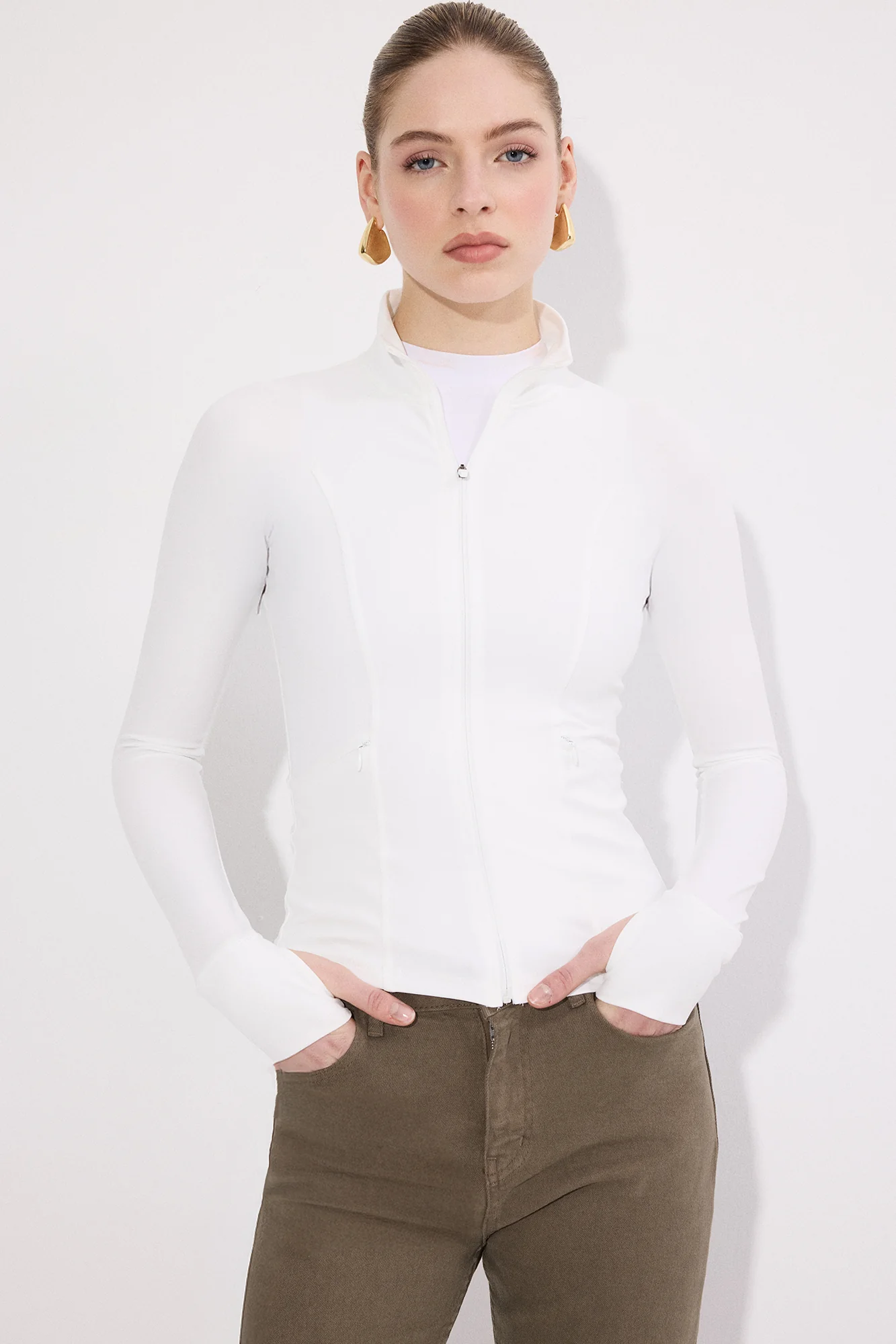 ZIPPERED KNIT SPORT JACKET